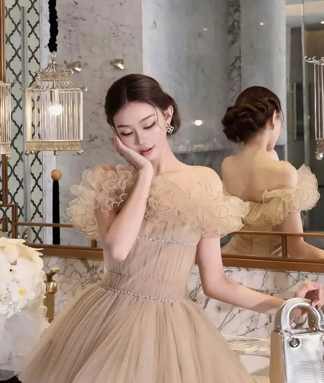 VÁY TRỄ VAI KHÂU ĐÁ 4