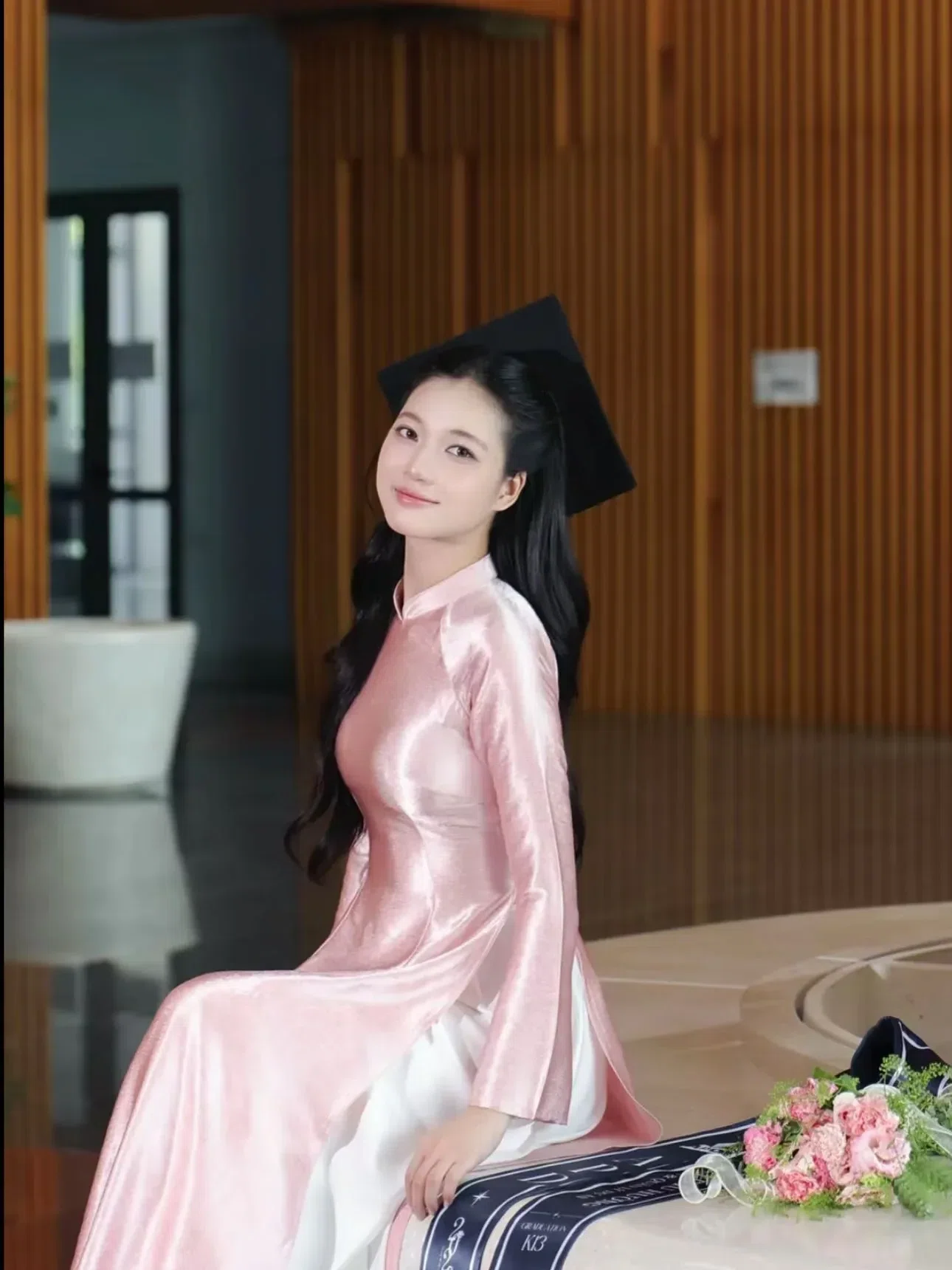 AD95-96 Áo dài Vân Diễm HỒNG size S, M 7