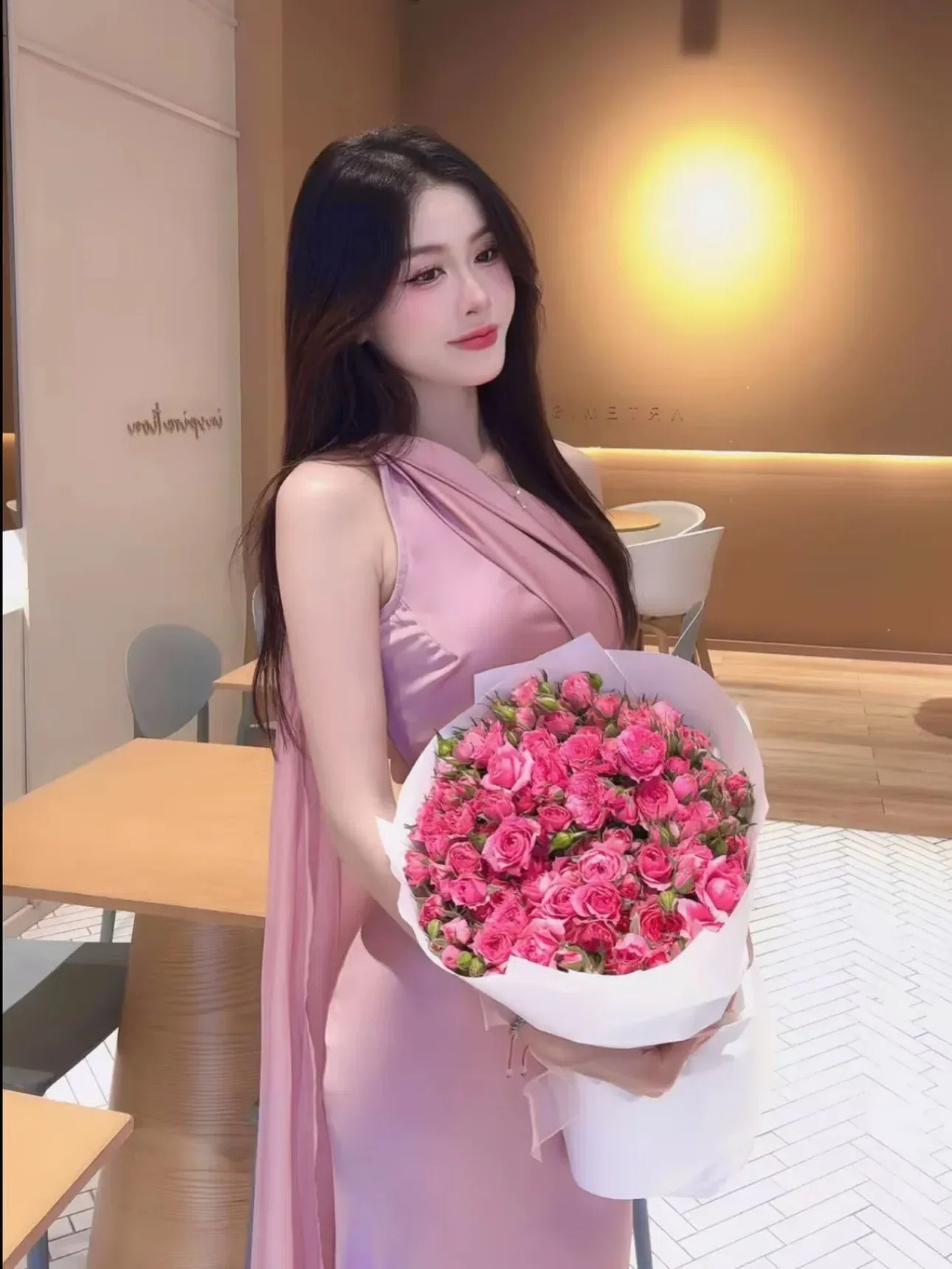 @jolie.loft ~ SIZE S V596 Violet Dress Váy lụa hồng Jolieloft 4
