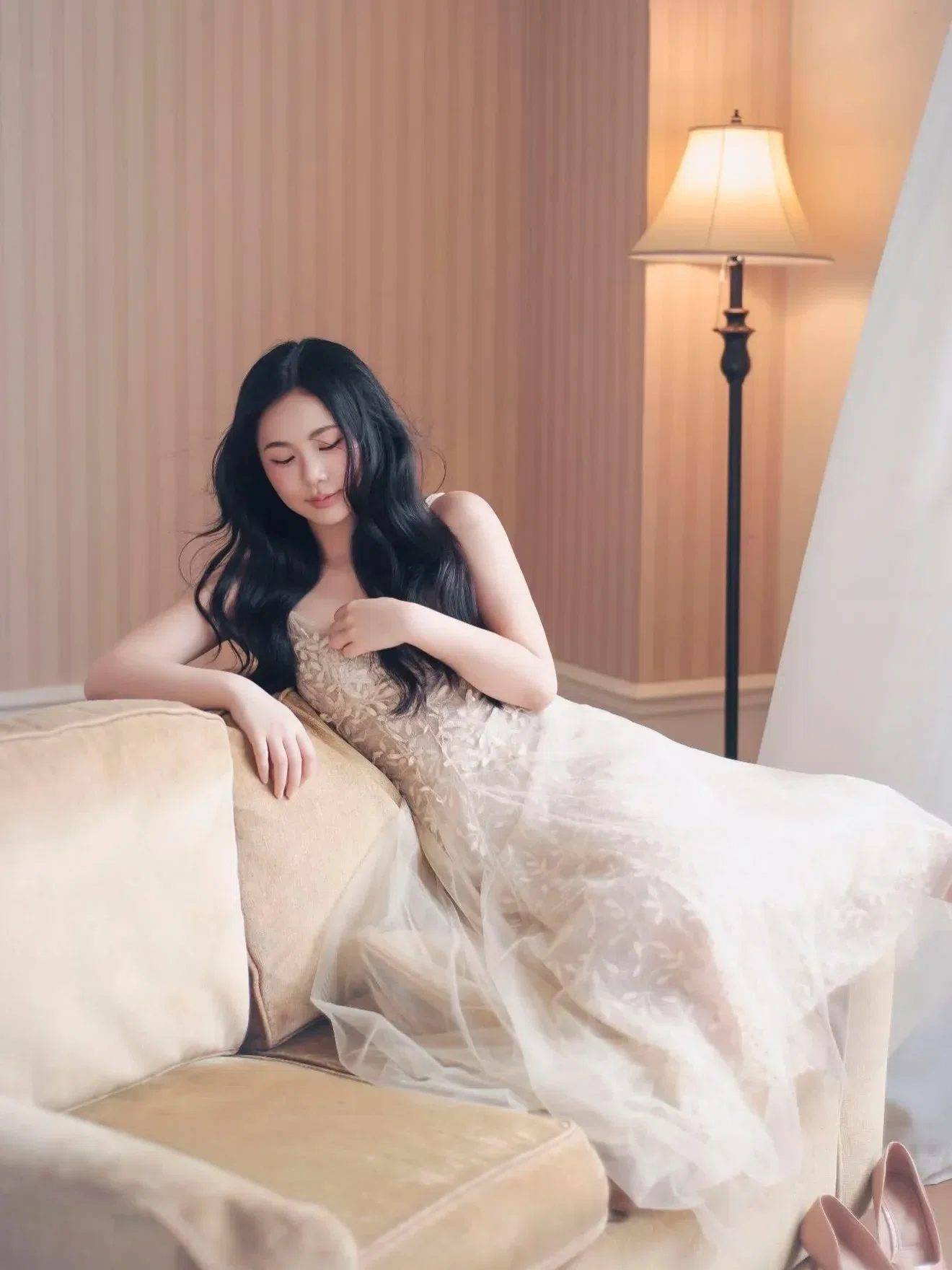 Đầm ren đắp dáng dài DK0025 8