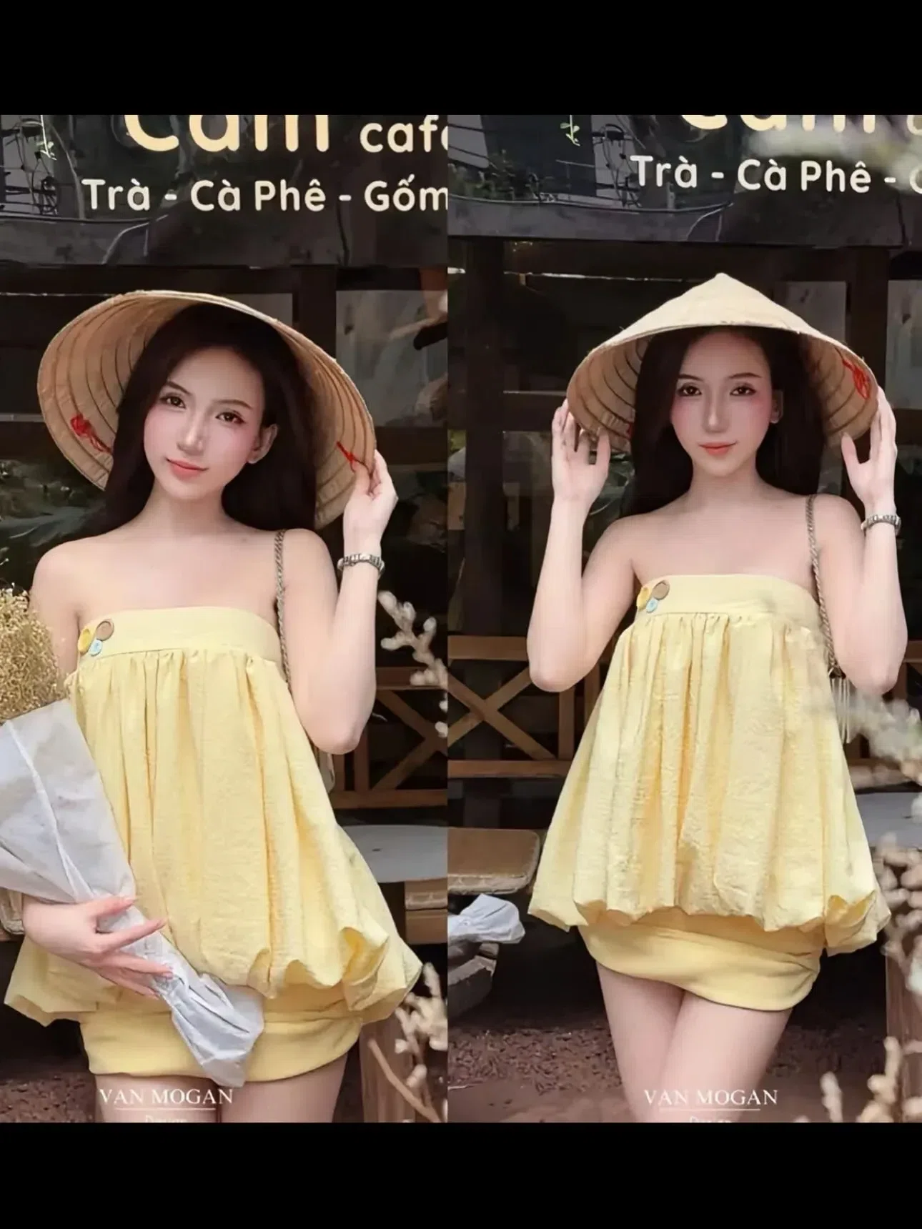 V652 Set vàng áo xốp bí 6