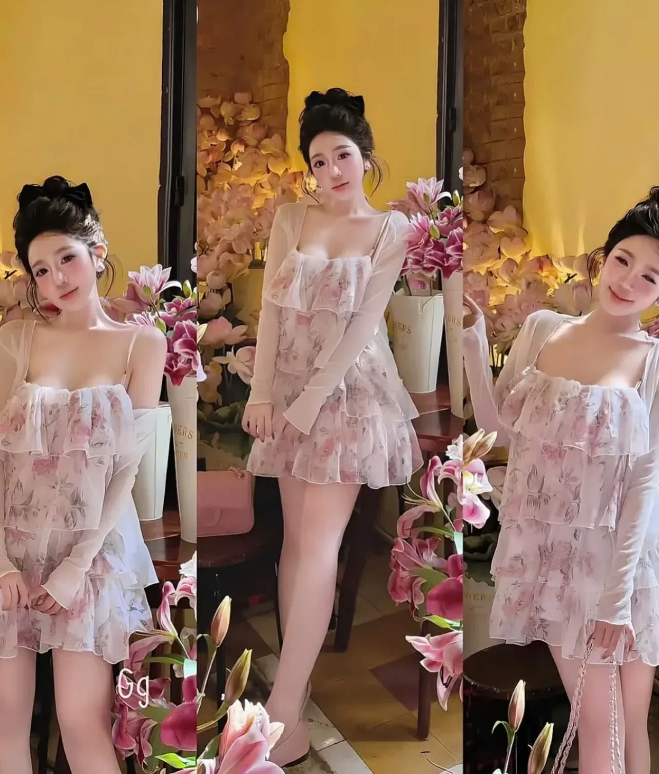 SET 3 MÓN ÁO VOAN XẾP TẦNG ( kèm quần và cdg) 2