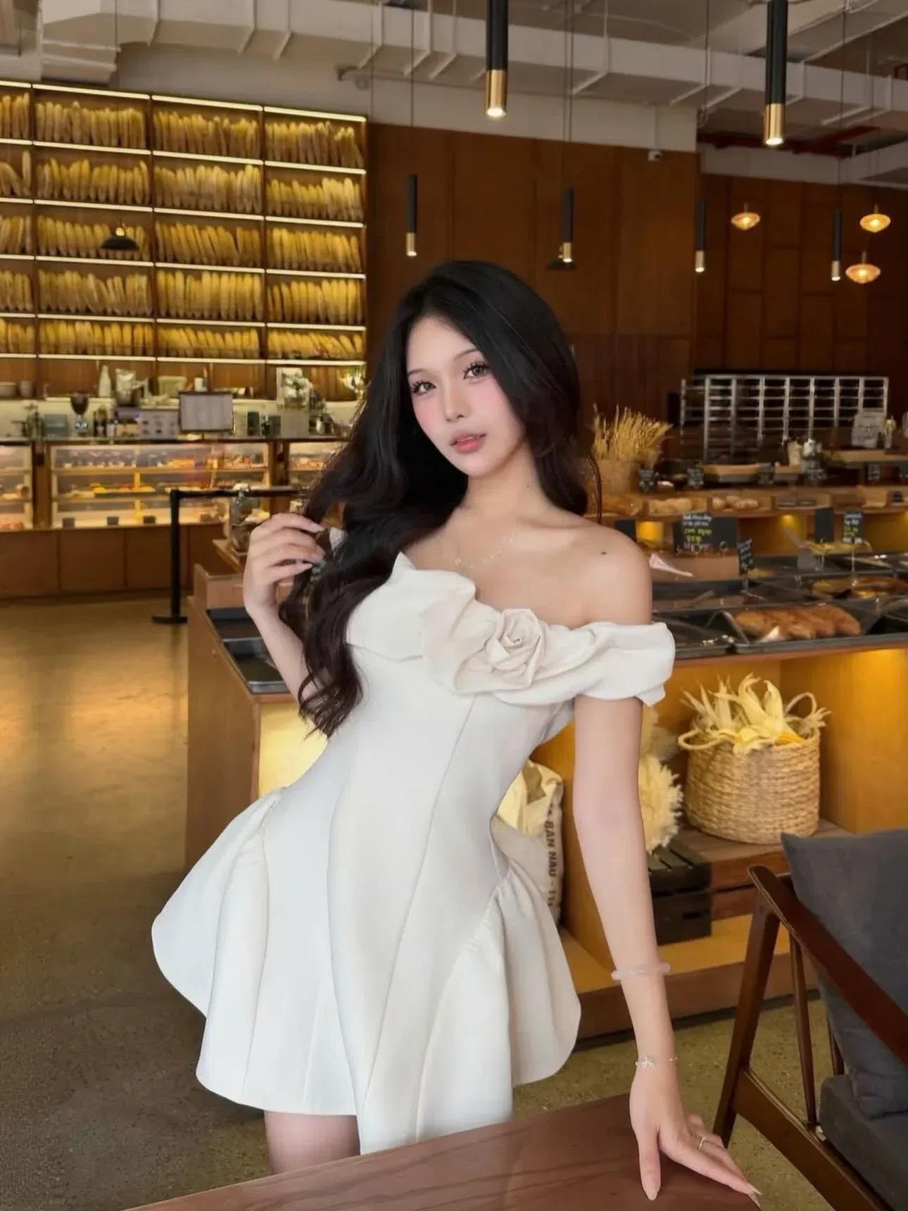 Those Studios V556 Elize Dress Đầm trễ vai xếp nhún Those 1