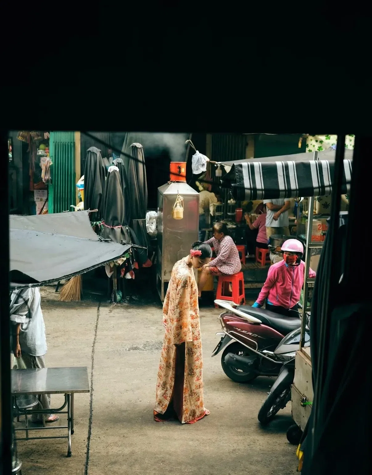 Áo dài Kim Thi Mã - size L form fit M, L 13