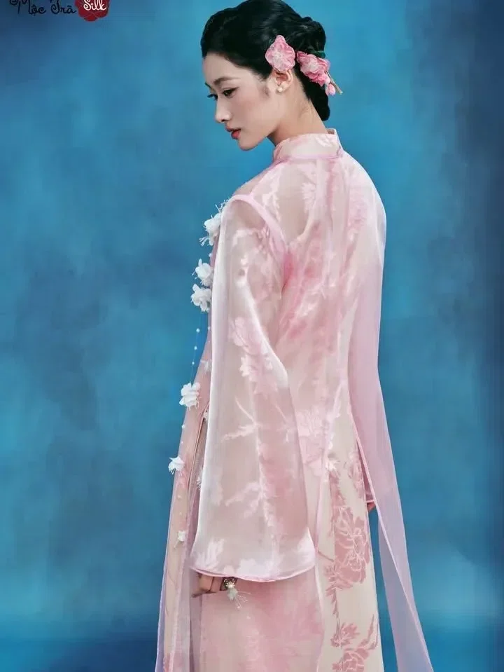 Áo dài Vũ Hoa Phấn - size L fit M L XL 8