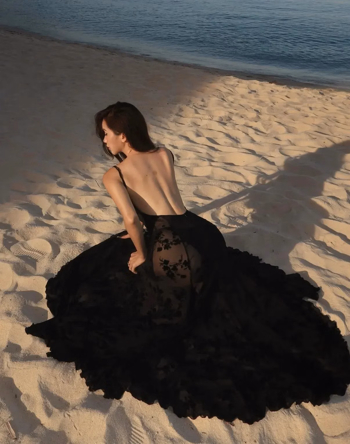 Black Swan 🦢 Black Rosie Dress - size M co giãn fit M, L 5