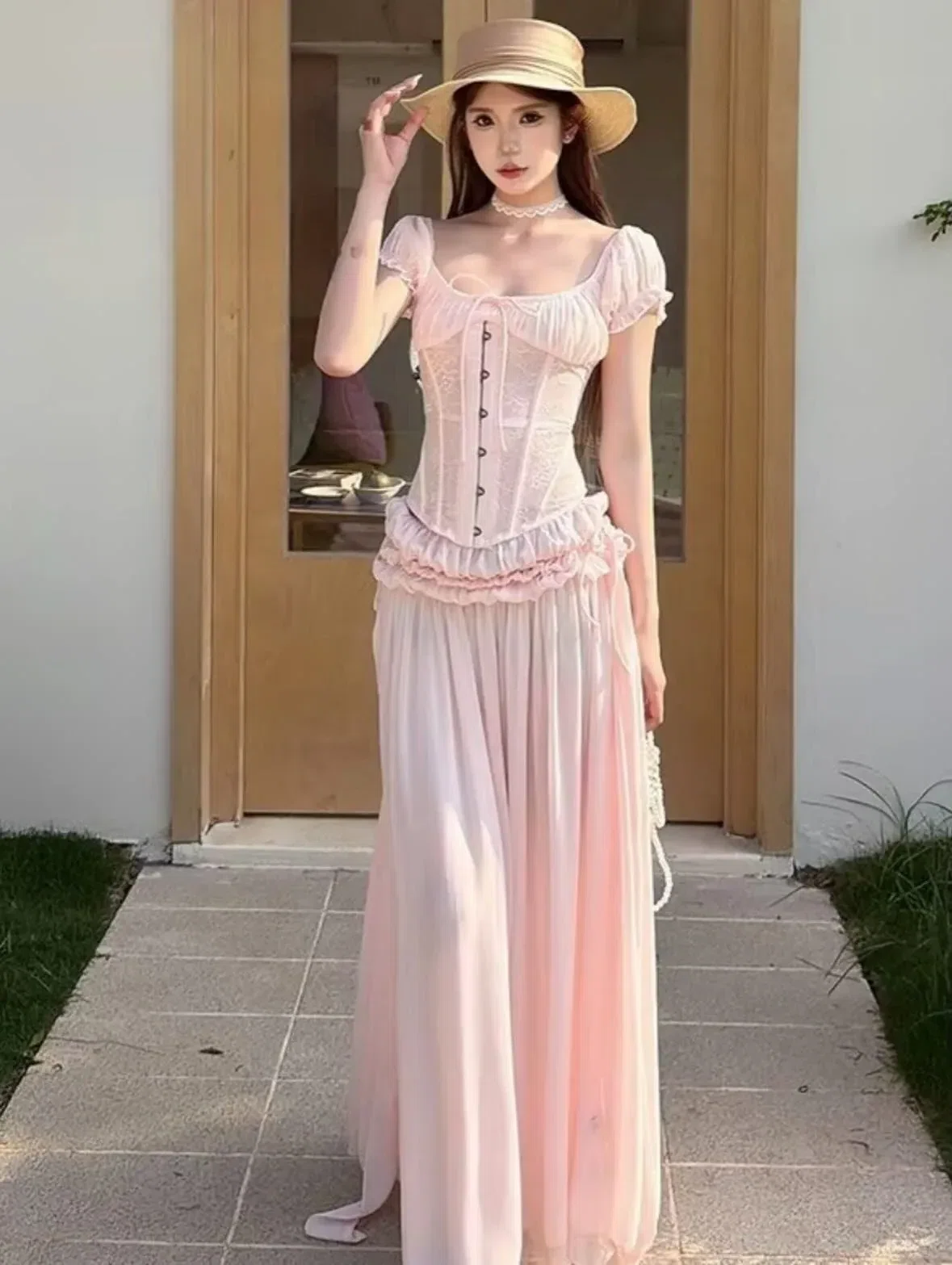 SET ÁO CORSET + CV HỒNG 4