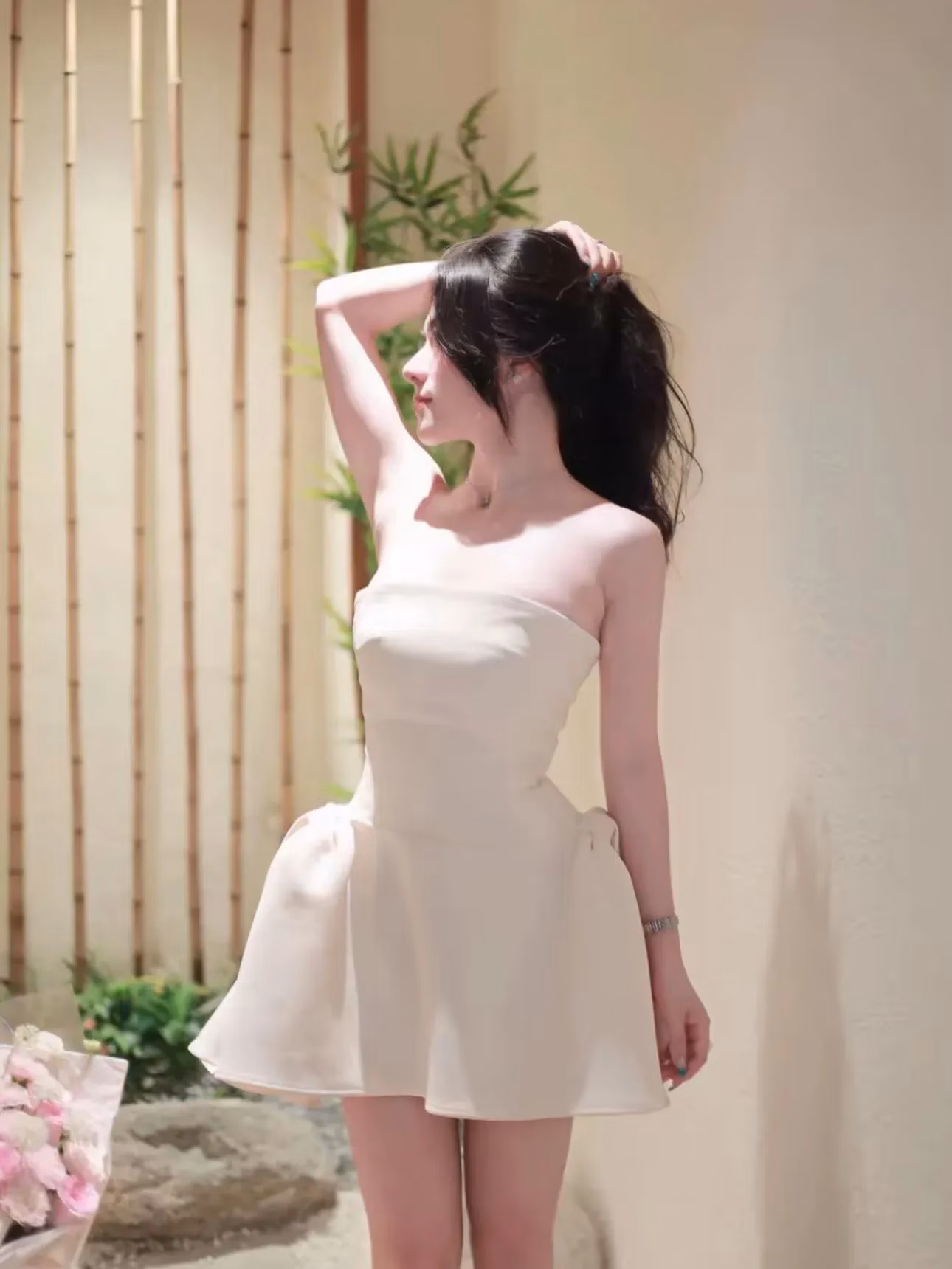 Đầm nơ hông trắng chouchou 2