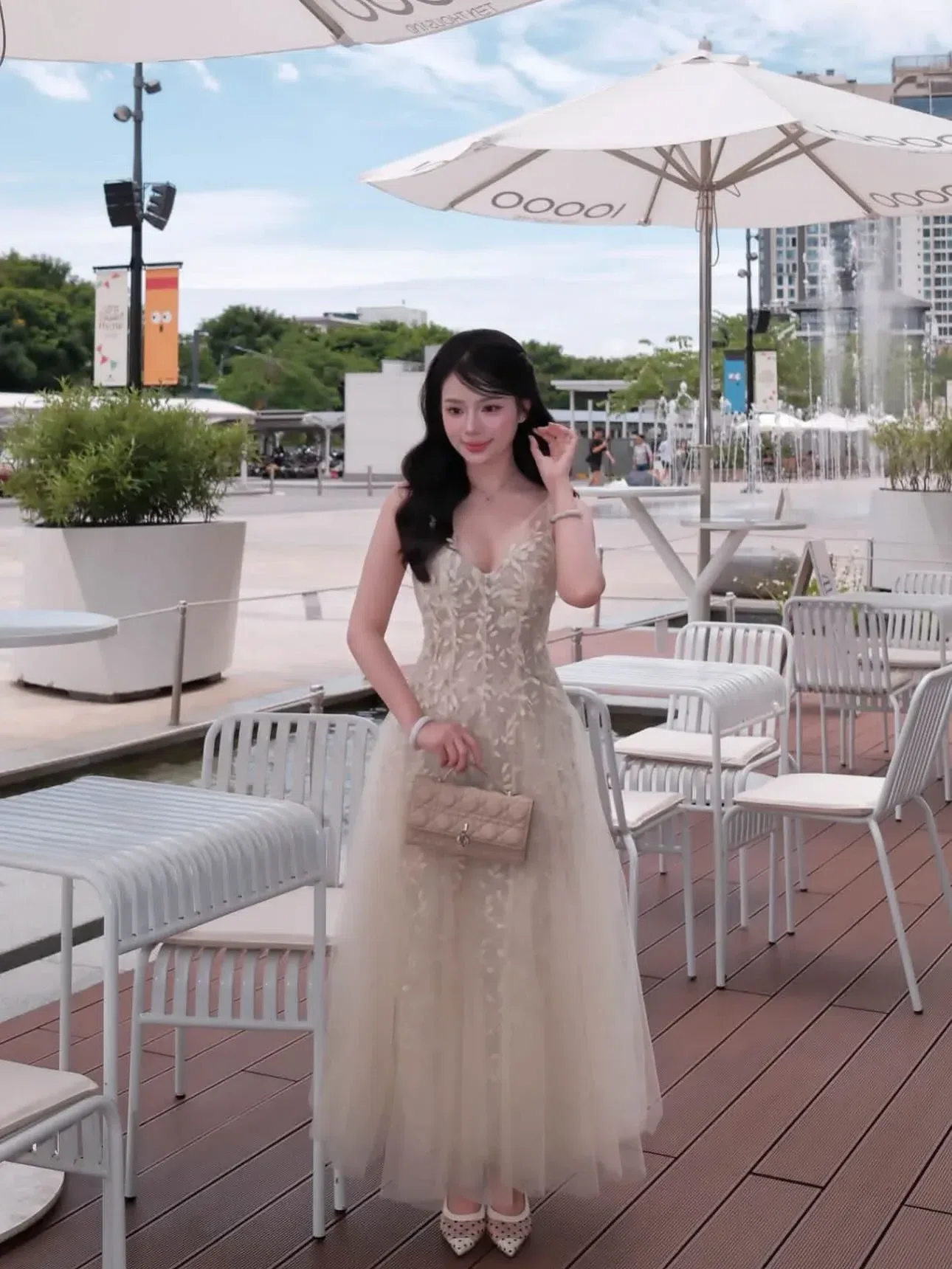 V548 Đầm 2s ren lá CHOUCHOU 6