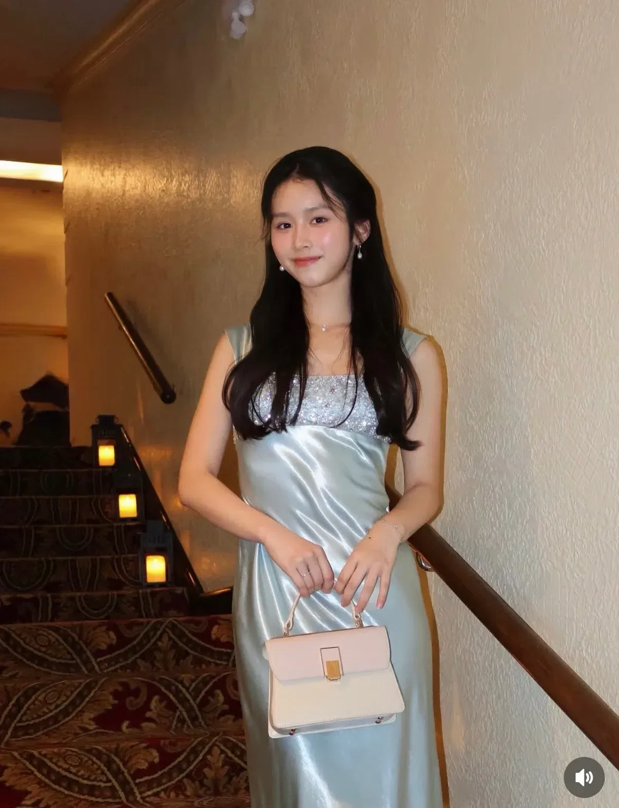 French Satin - size L (blue pastel, red earth) 18