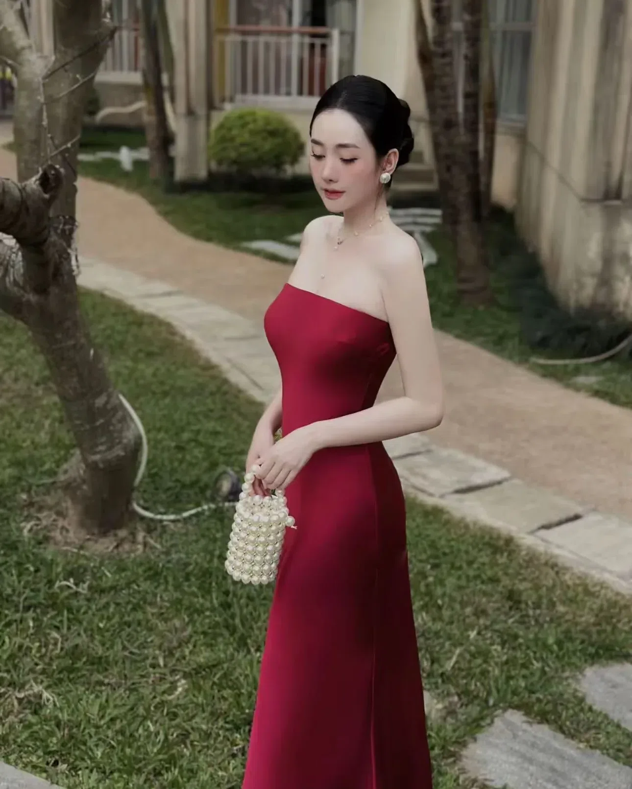 Váy lụa cúp ngực 4
