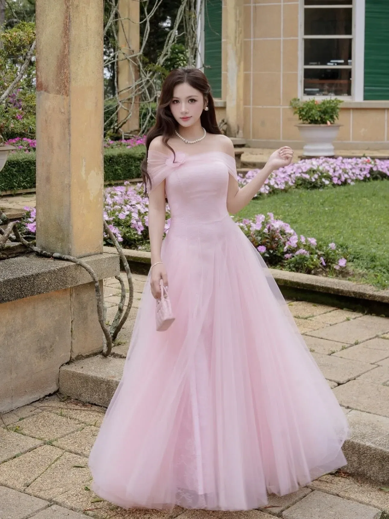 V570-571 Aurora Dress tiela hồng 2