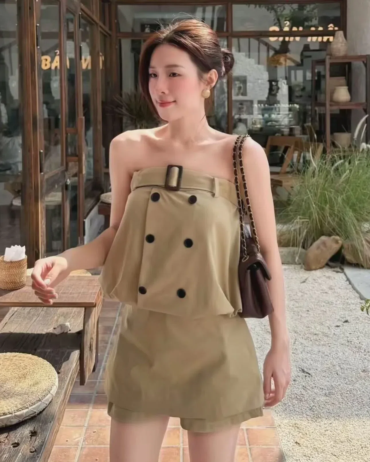 Váy quây liền phối đai ngực 3
