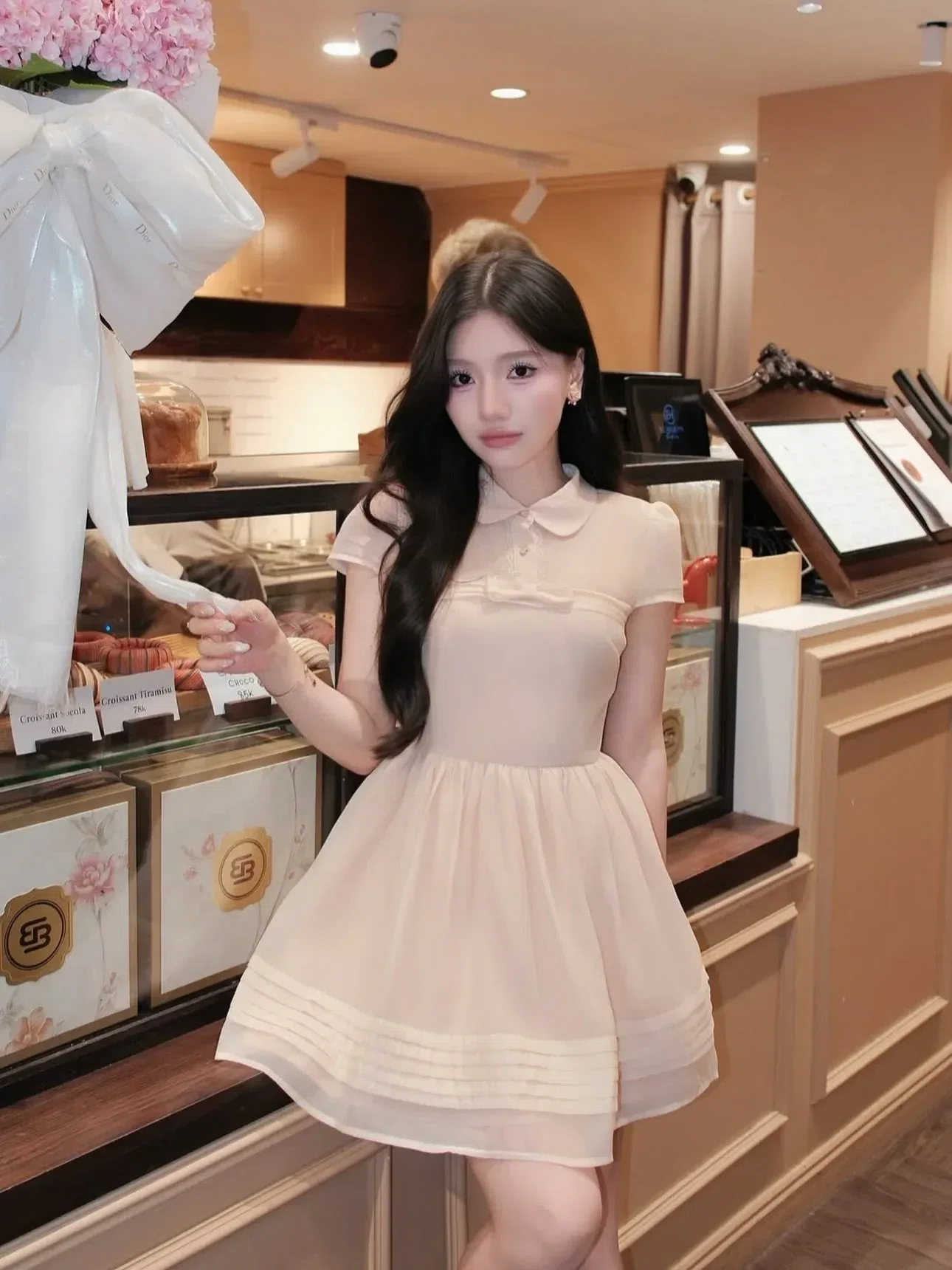 Será V632 Lucia Váy cổ sen 2