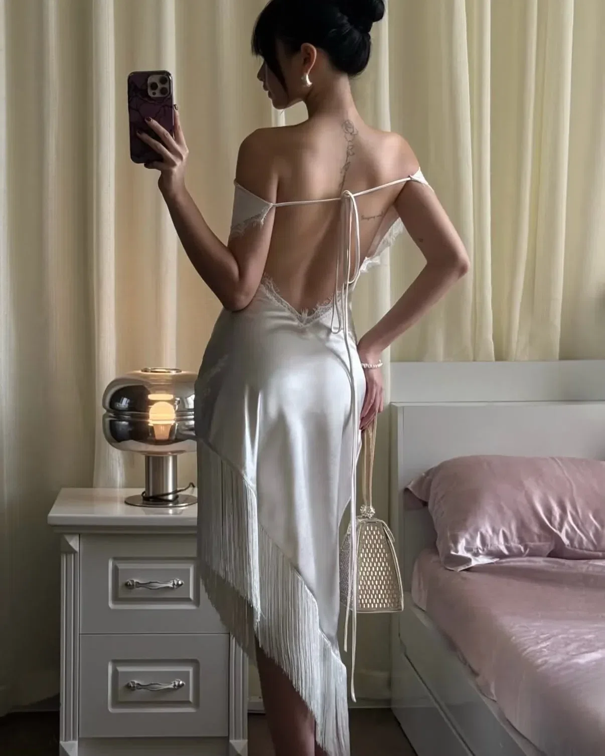 Fluid Satin Dress - size L 5