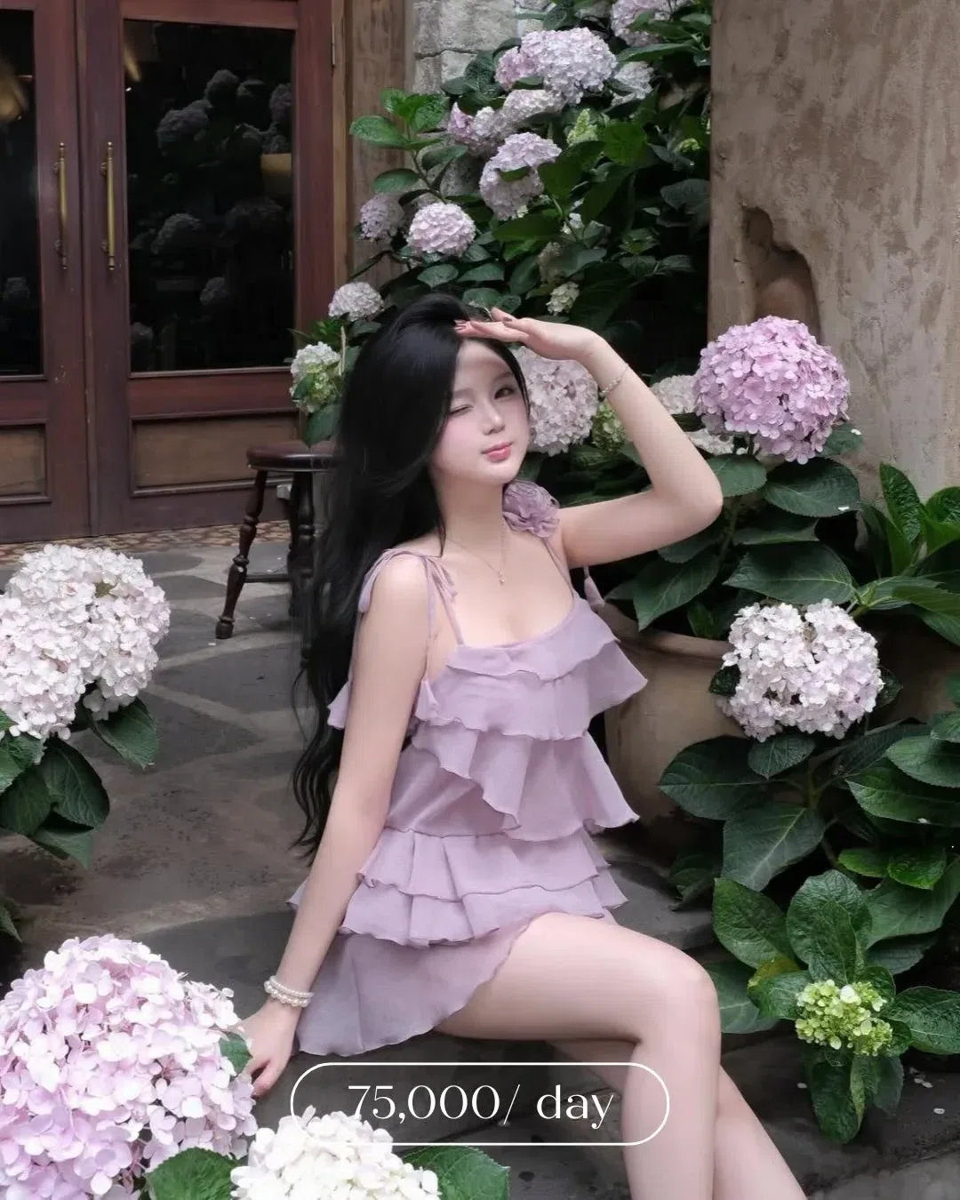 Đầm sóng tơ dây hoa 1