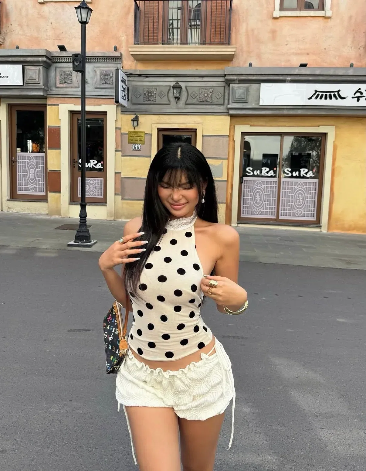 Đầm Dot Top x Ocean Skirts - size M co giãn 1