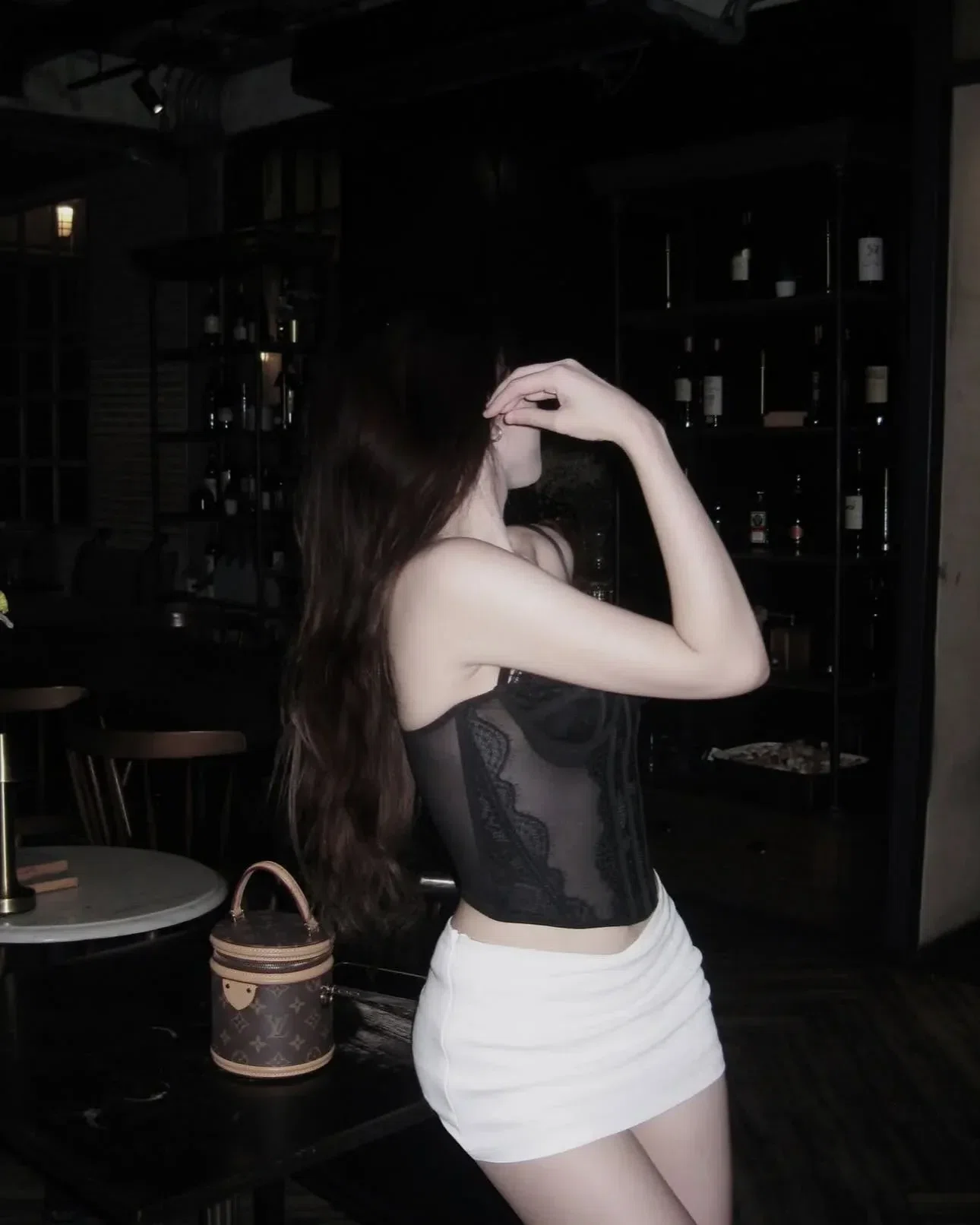 Corset ren hai dây x Chân váy basic 3