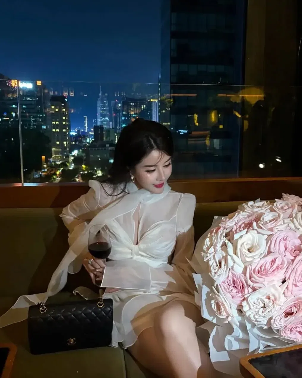 Váy tơ dài tay choàng cổ 3
