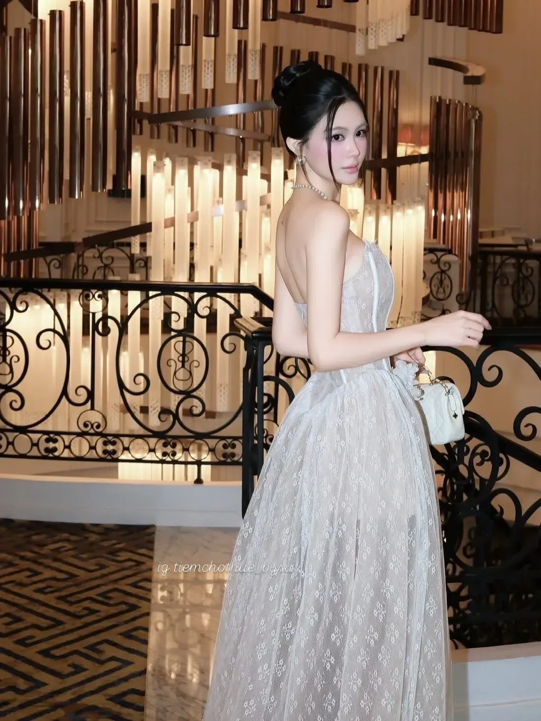 Thảo Bibi Đầm cup ren trắng 5