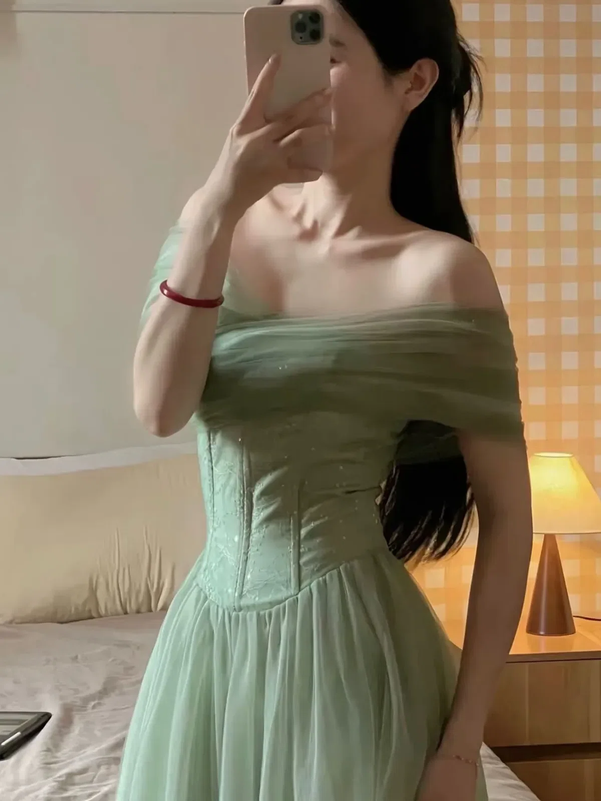 Váy tiela xanh lá 2