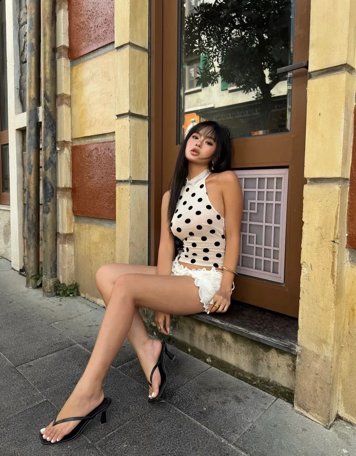 Đầm Dot Top x Ocean Skirts - size M co giãn 10
