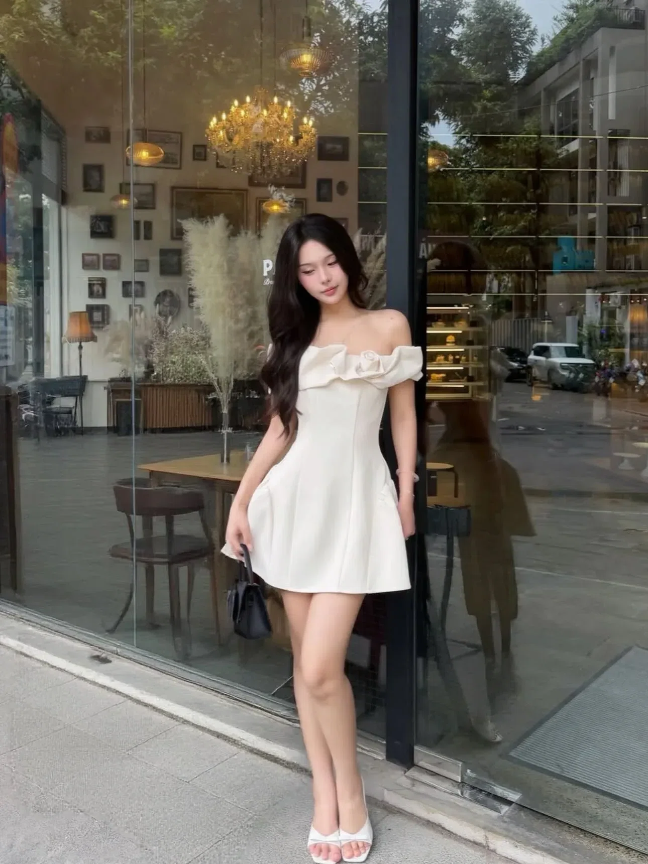 Those Studios V556 Elize Dress Đầm trễ vai xếp nhún Those 2