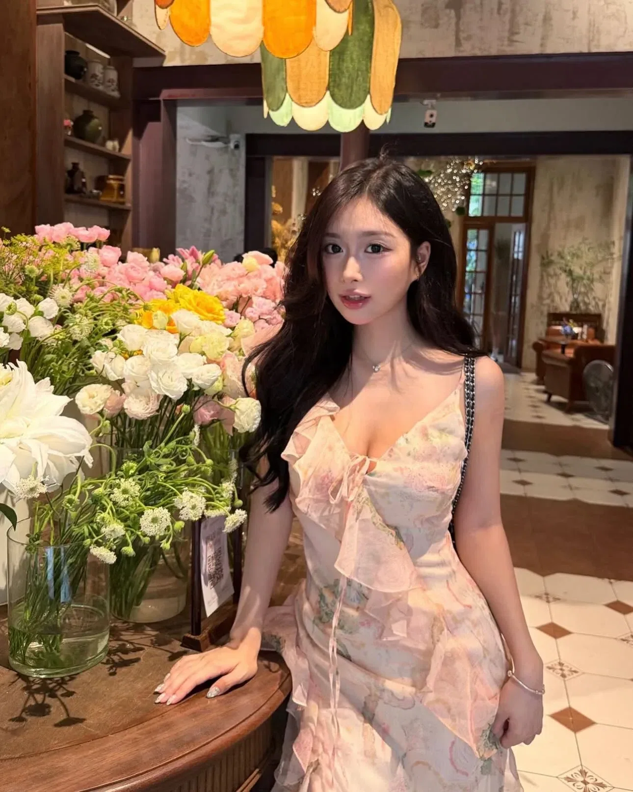 Đầm bèo hoa nhí dáng dài 2