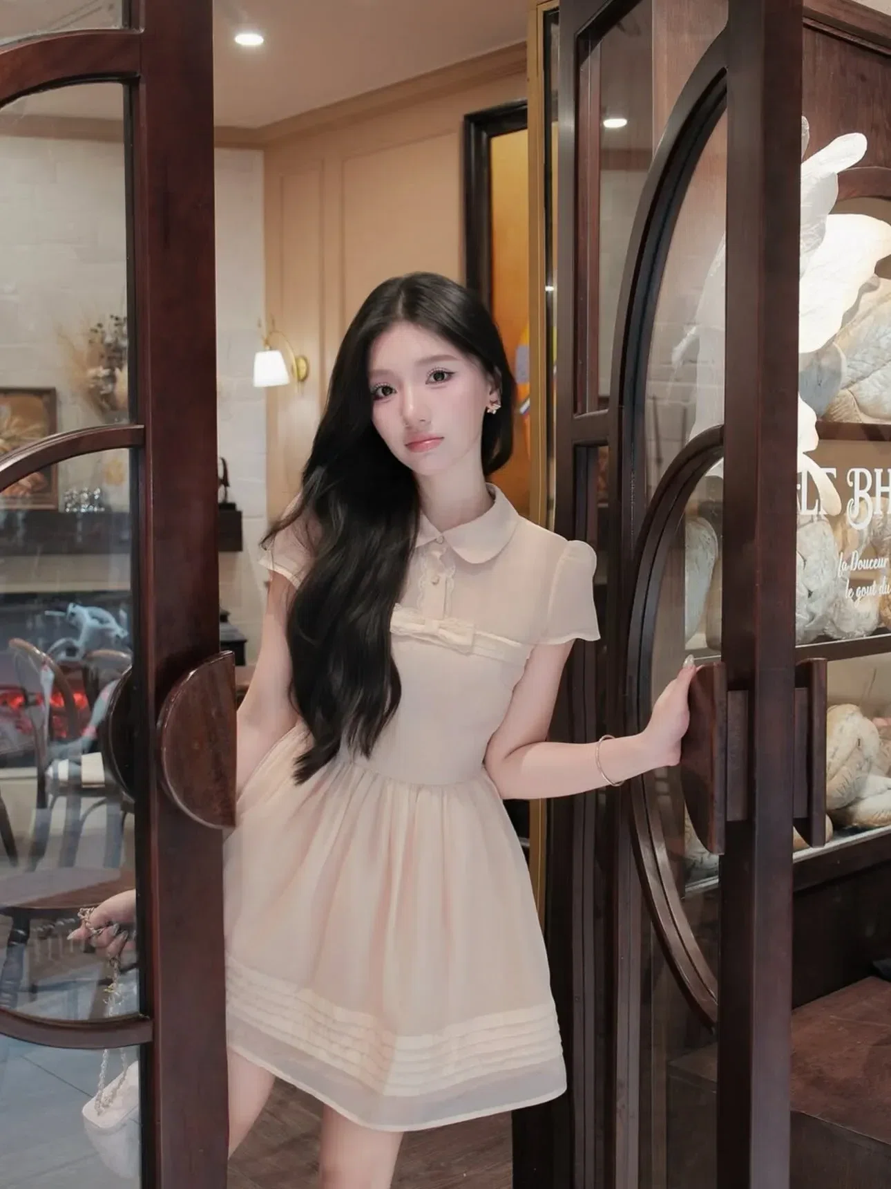 Será V632 Lucia Váy cổ sen 1