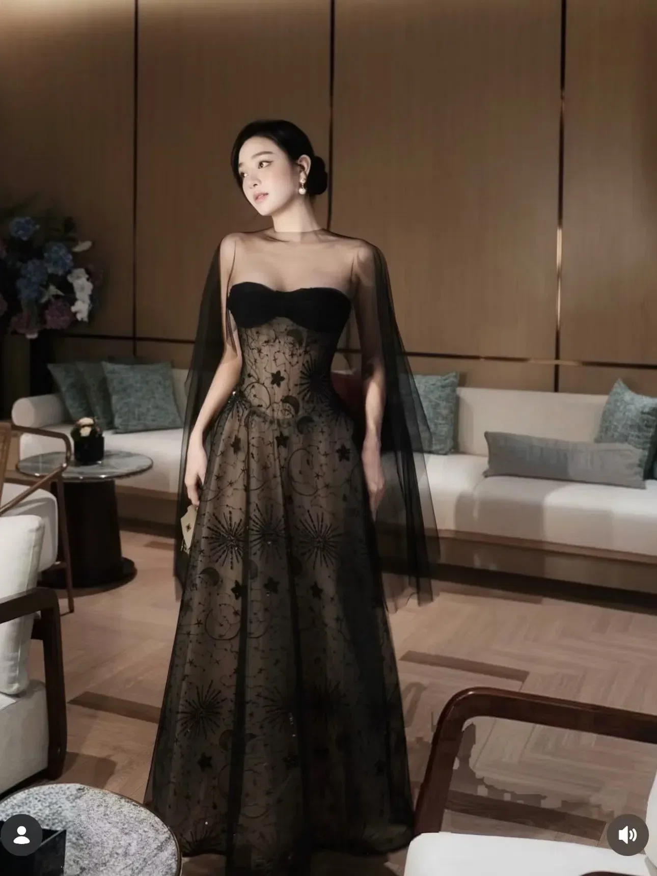 Chouchou ~ Size S Váy kim sa choàng ĐEN 8