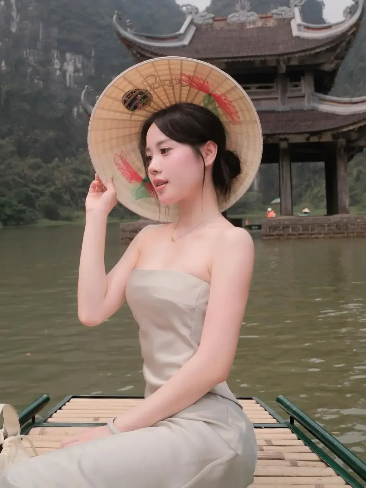 V410-V526 Váy lụa cup XANH size S,M 7