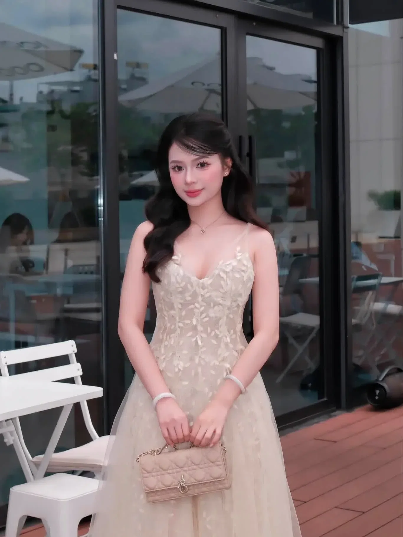 V548 Đầm 2s ren lá CHOUCHOU 4
