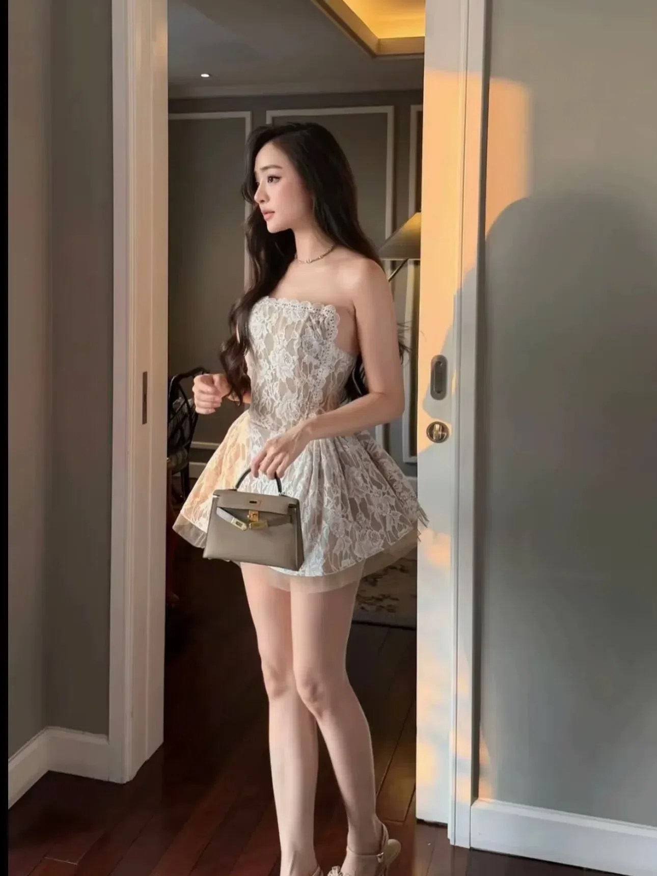 Choucouchou V644 Đầm cup ren viền Chou 4