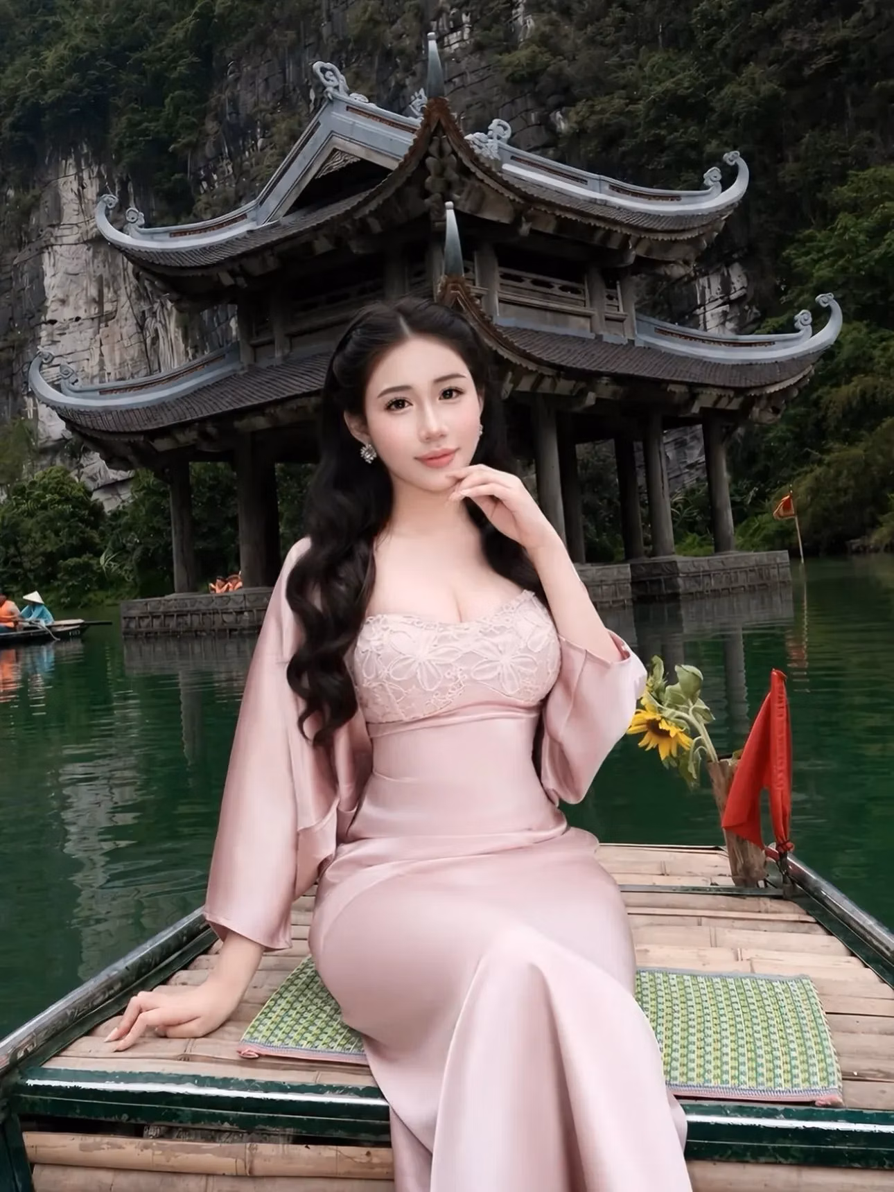 Sẵn HỒNG, KEM, XANH V408 Set lụa Tô Châu Kem size S 3