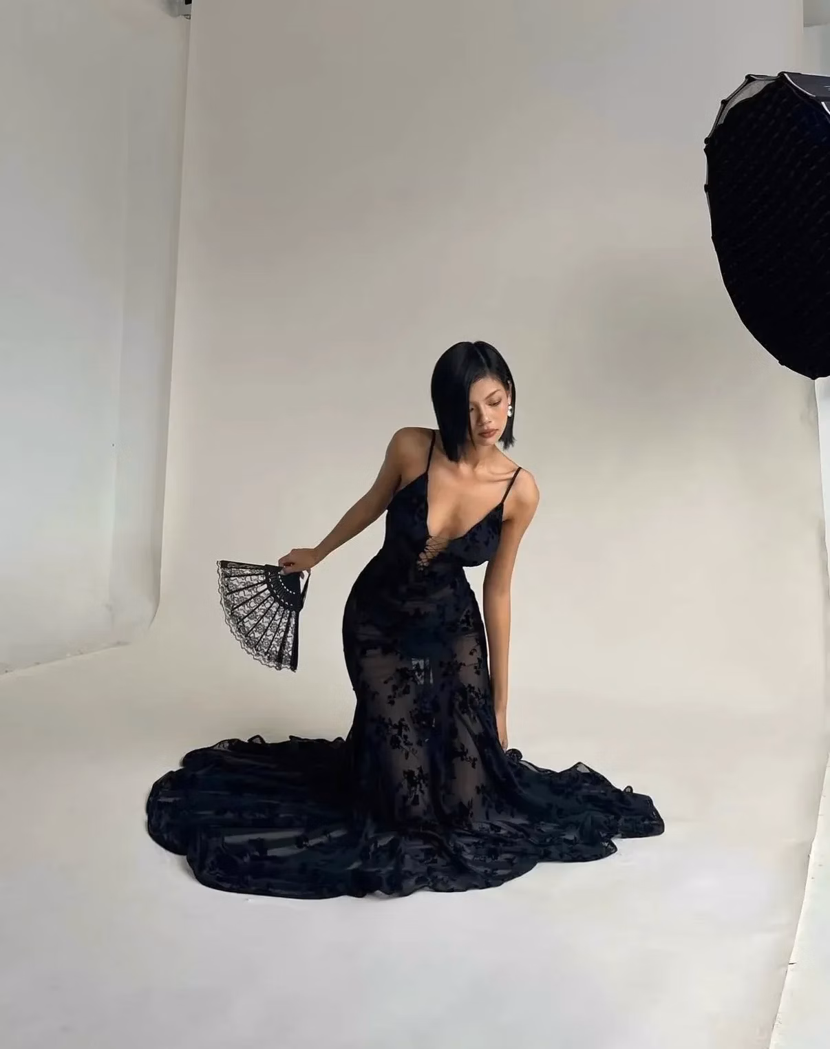 Black Swan 🦢 Black Rosie Dress - size M co giãn fit M, L 12