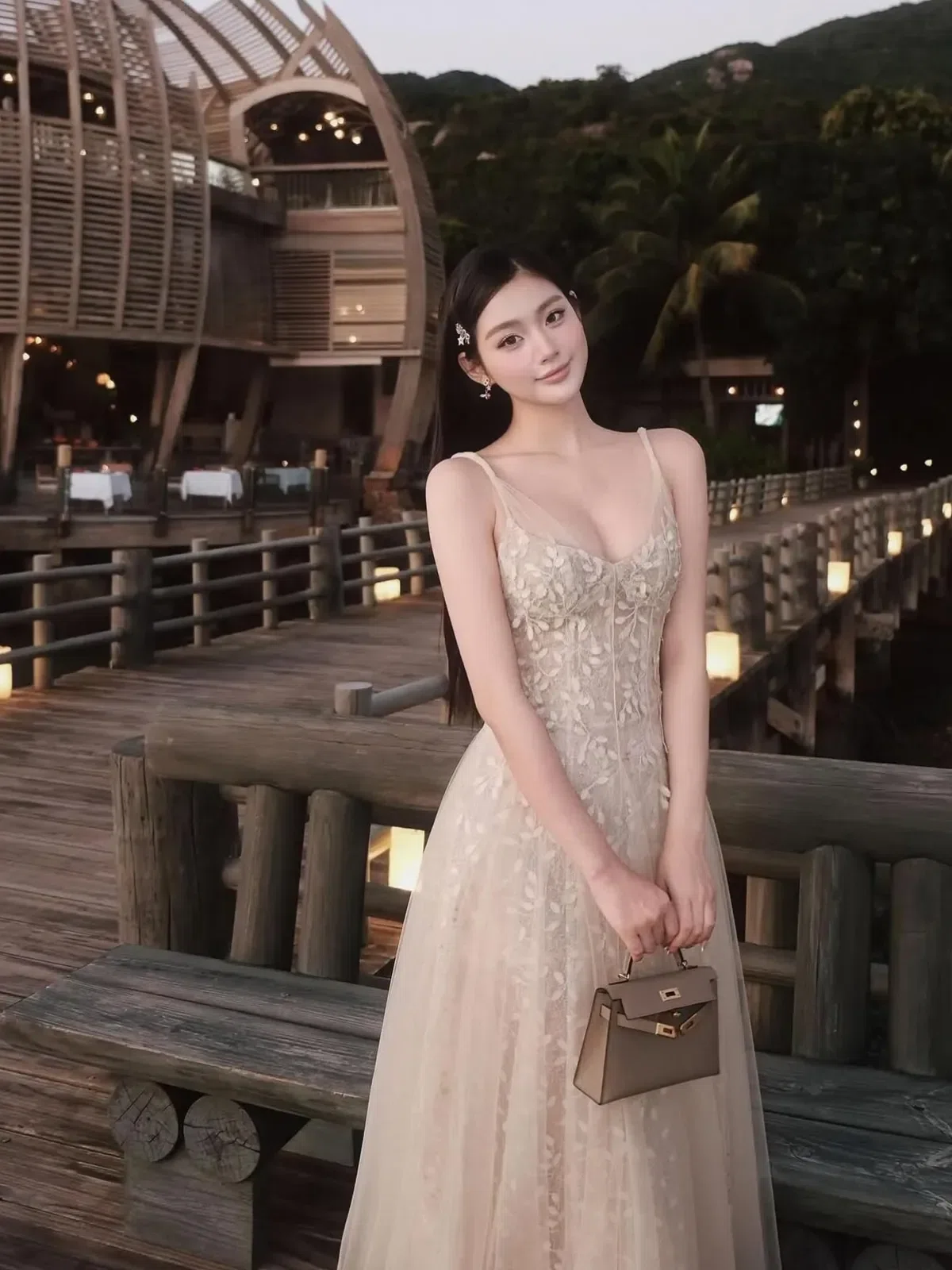 Đầm ren đắp dáng dài DK0025 2