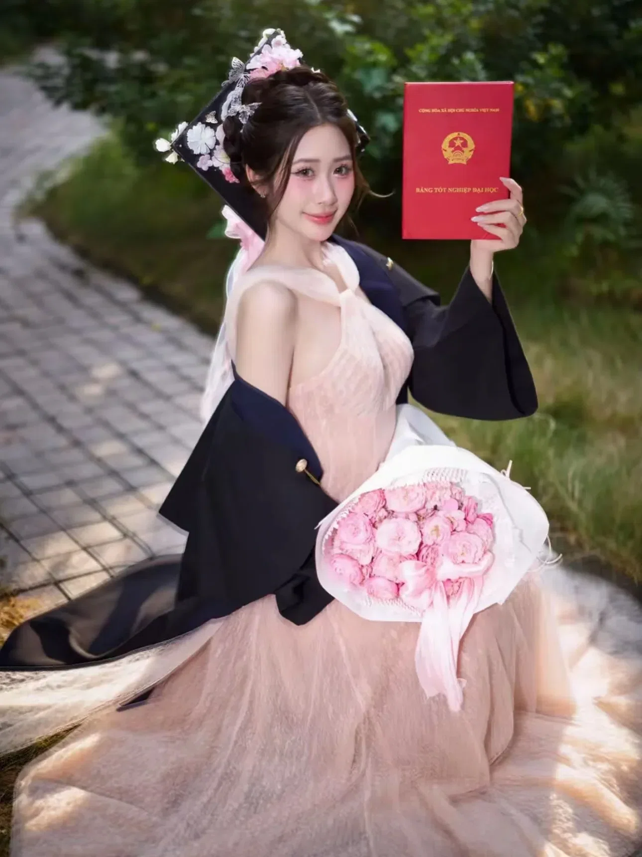 Sò Vintage V462 CALIA Đầm ren lưới vạt Sò 1