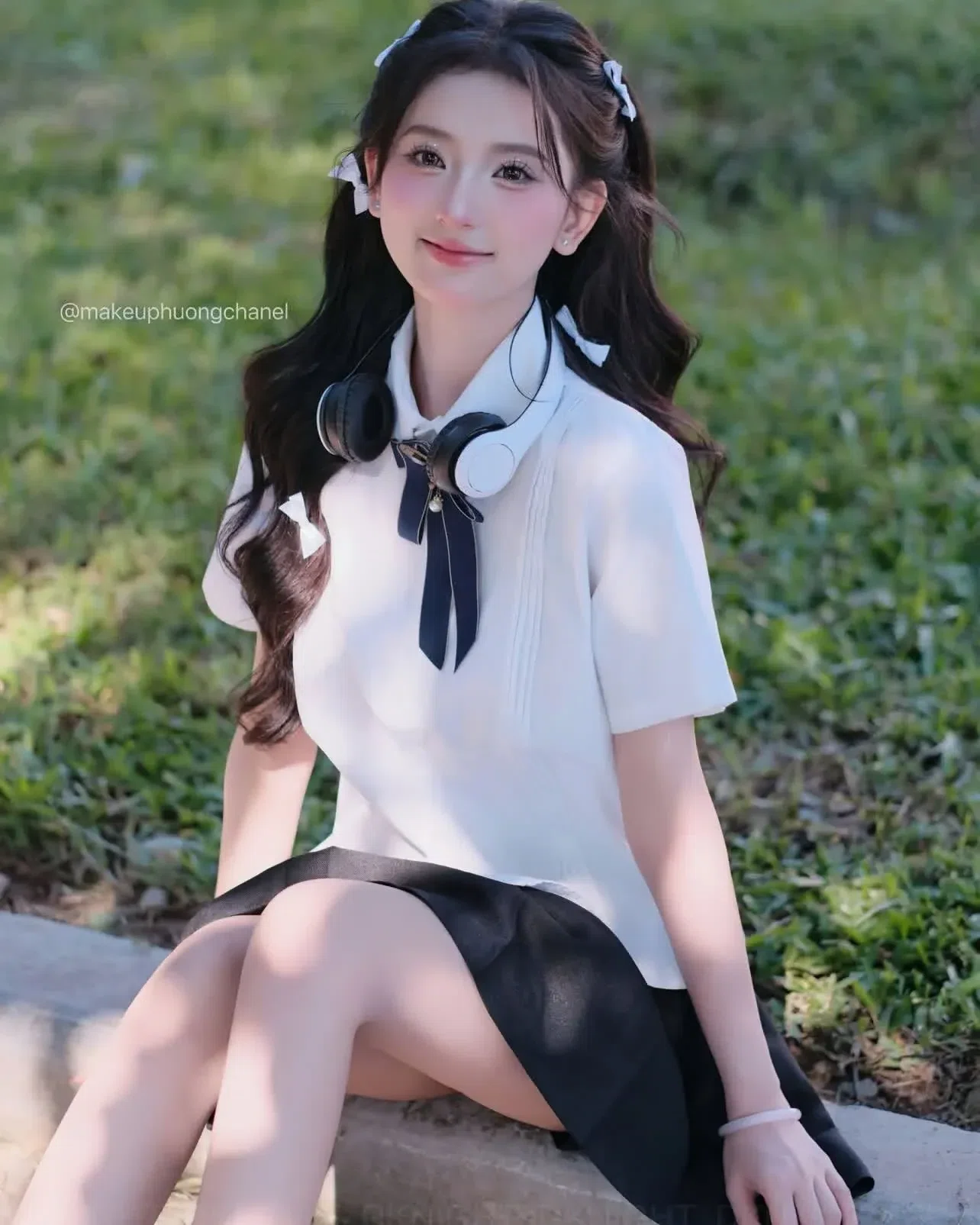 Áo sơ mi kỉ íu kèm nơ cài áo/nơ thắt dây/cà vạt đỏ 4