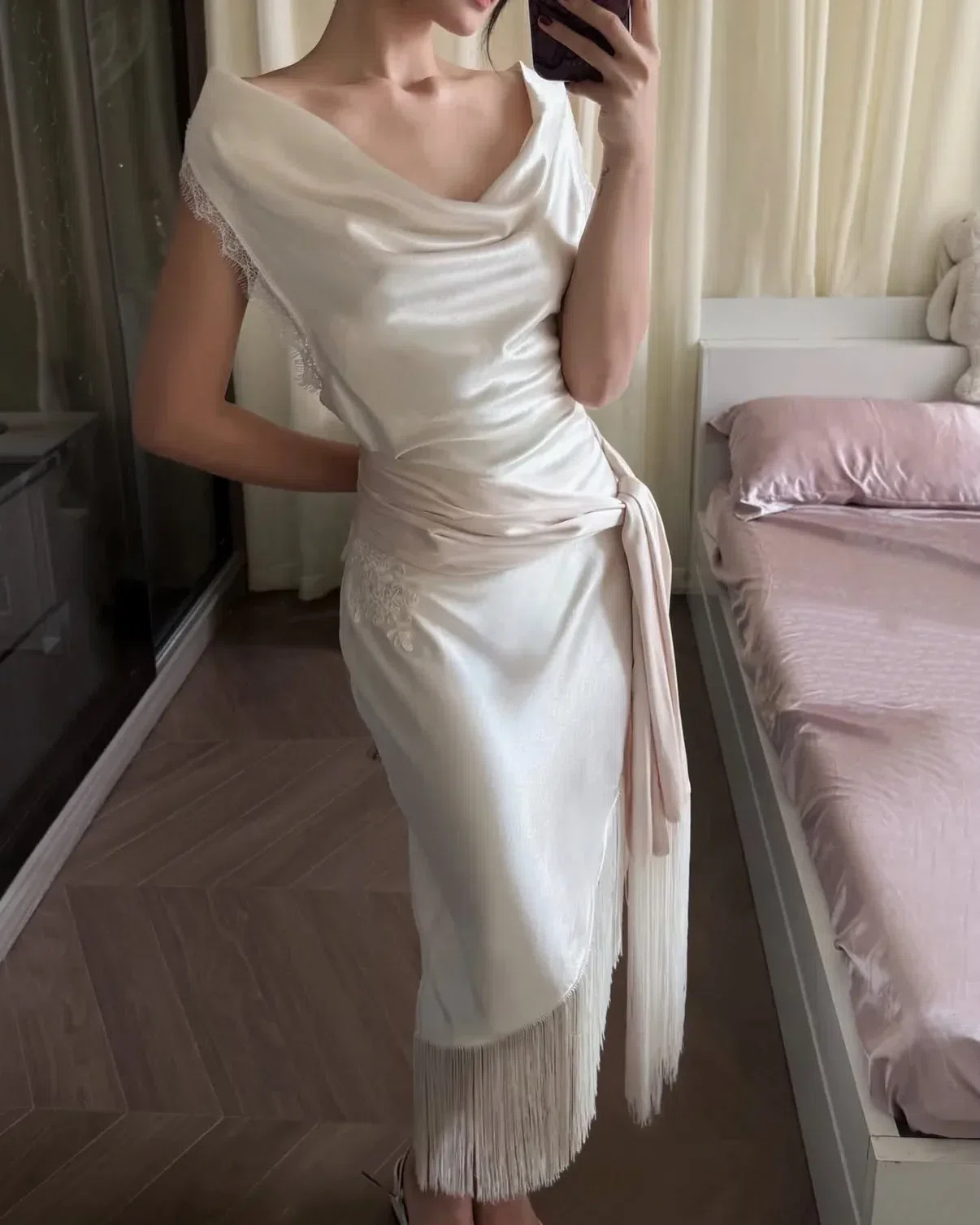 Fluid Satin Dress - size L 3