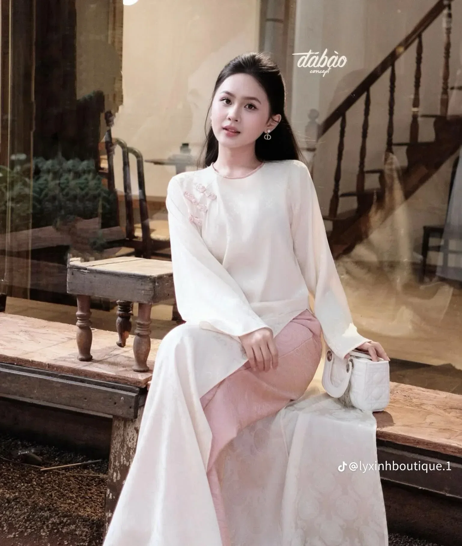 SET ÁO DÀI CÚC HỒNG 5