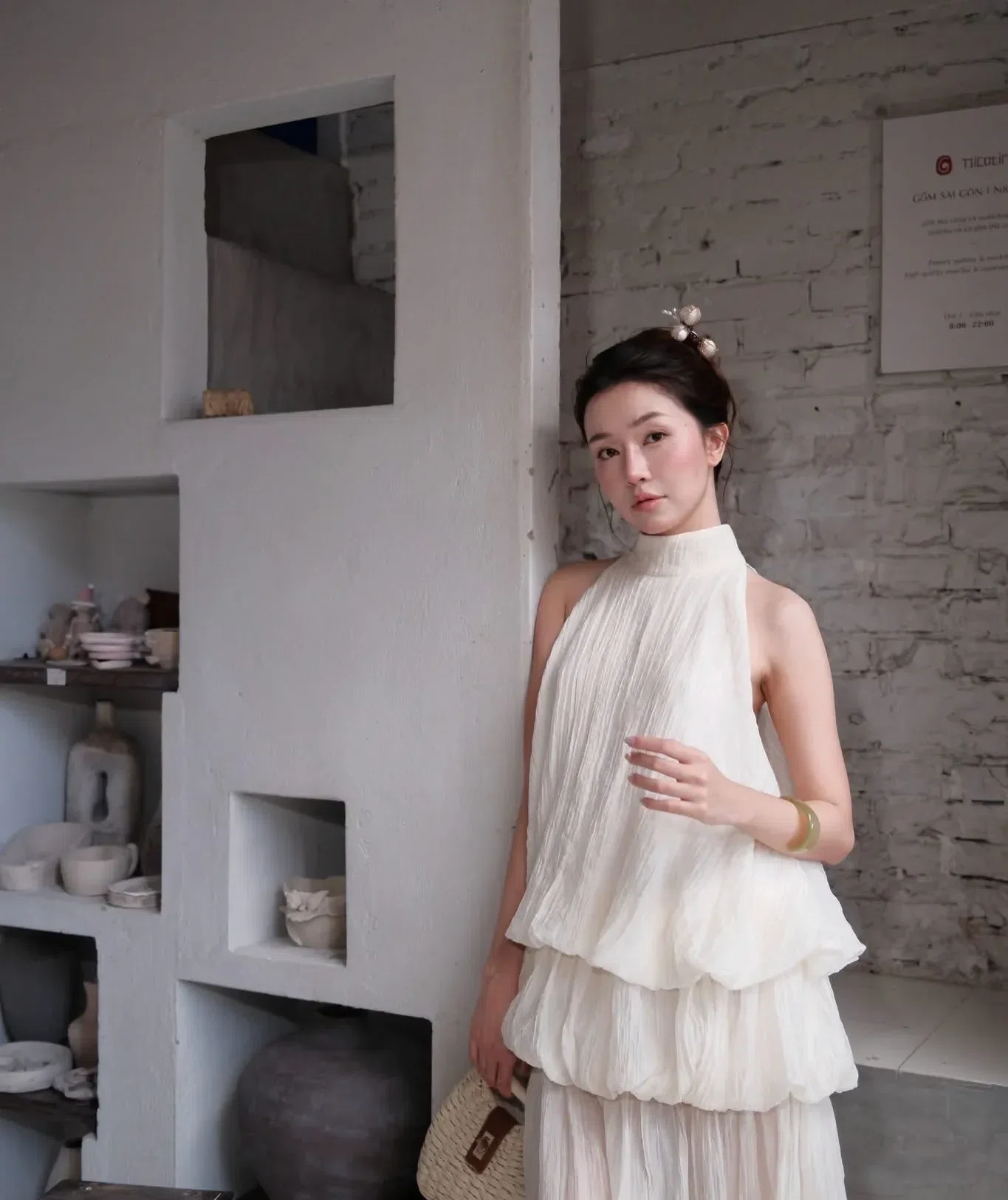 Đầm Bích kem - size L (ngực 88-92) 16