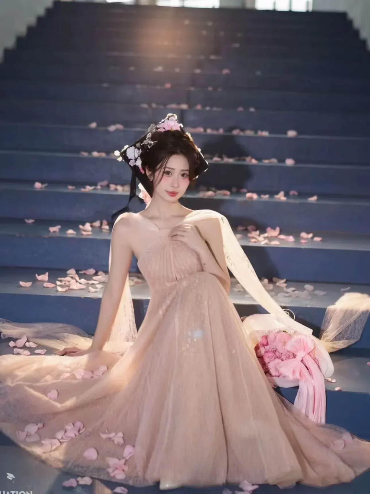 Sò Vintage V462 CALIA Đầm ren lưới vạt Sò 7