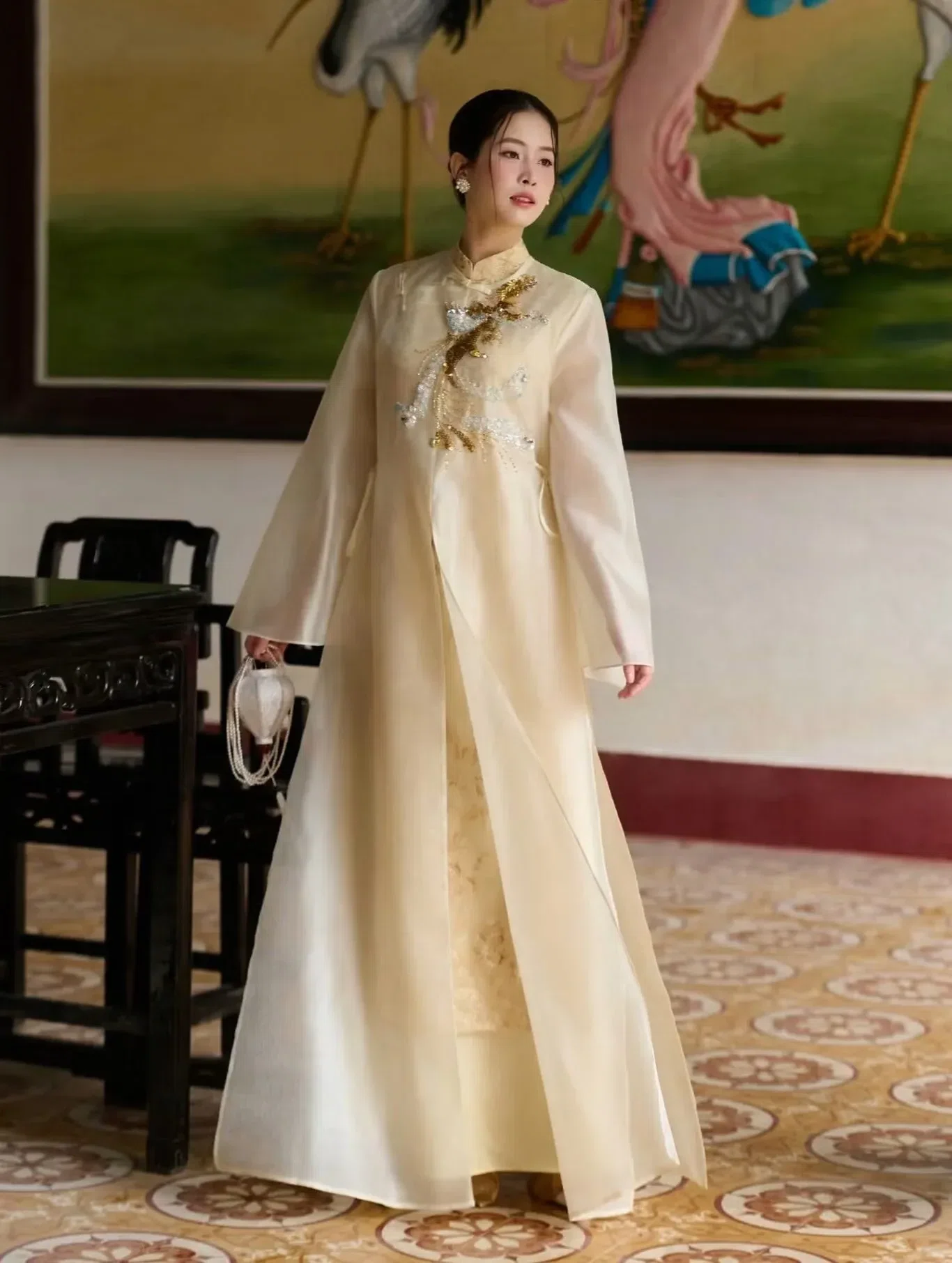 MỘC TRÀ ÁO DÀI PHƯỢNG VŨ KIM ẢNH fit S M 3