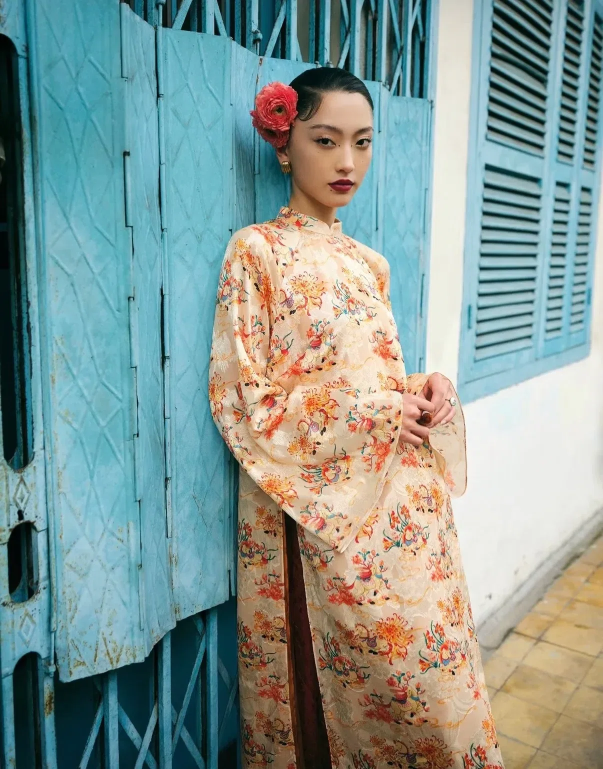 Áo dài Kim Thi Mã - size L form fit M, L 11