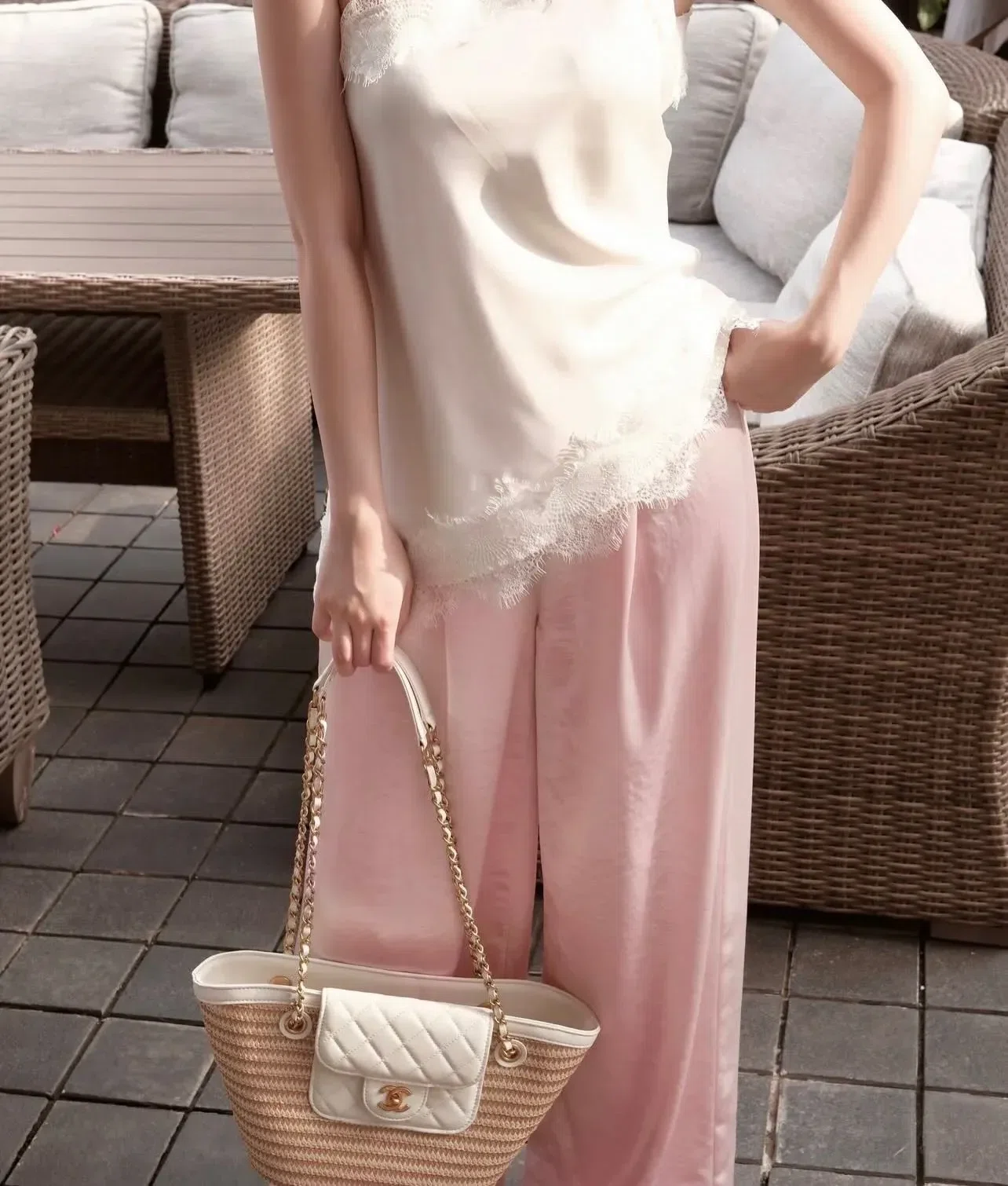 SET LỤA PHỐI REN CỔ CHÉO @mafille.official 6
