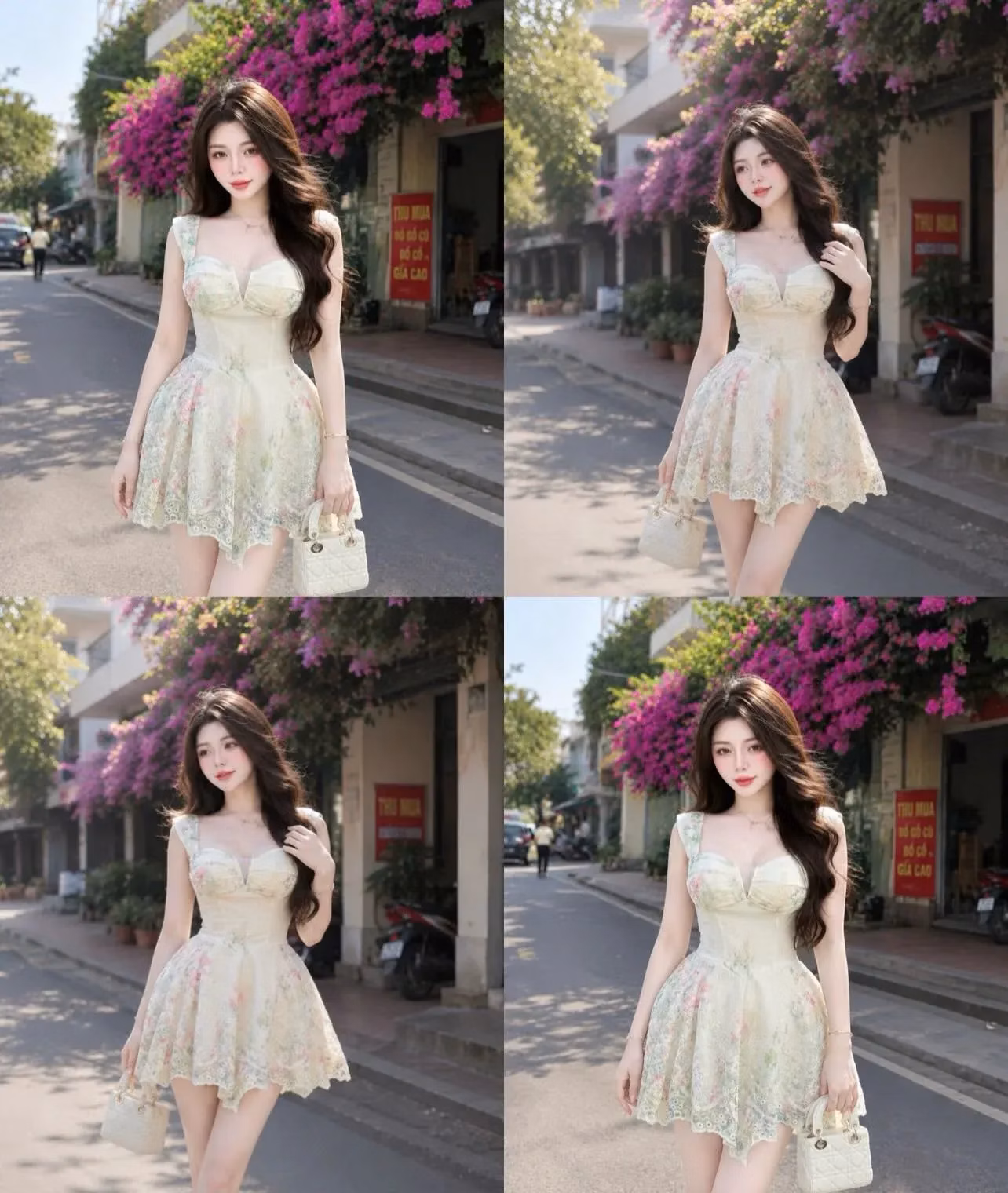 VÁY KEM HOA XẺ NGỰC ( kèm bảo hộ) 1
