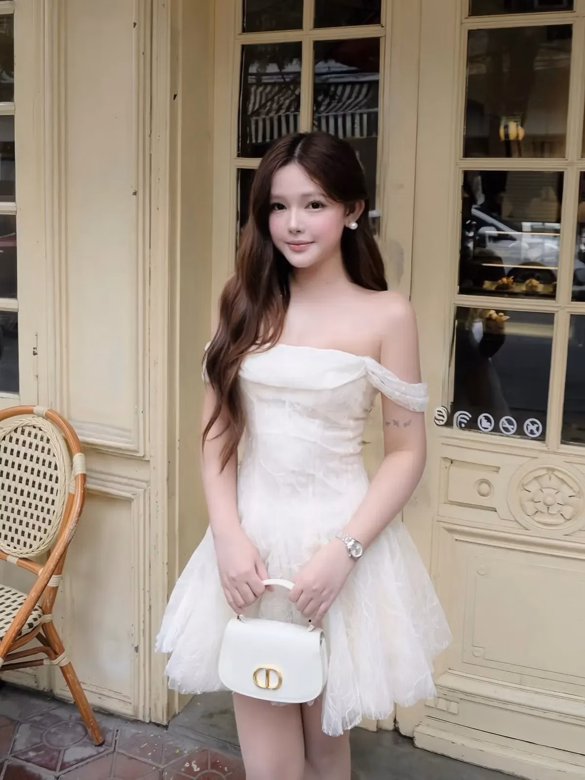 V576 Serena Dress đầm trễ vai ren Those 5