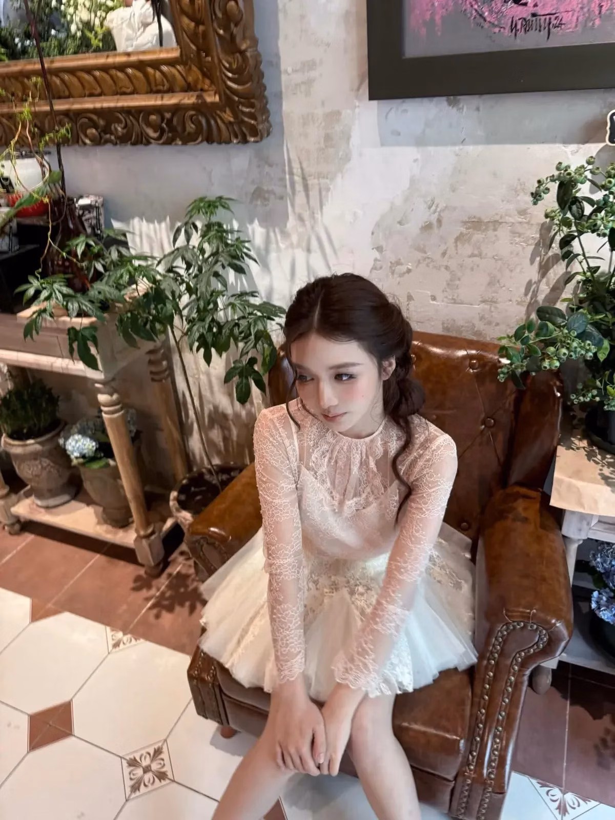 Váy tiểu thư ren trắng size L 3