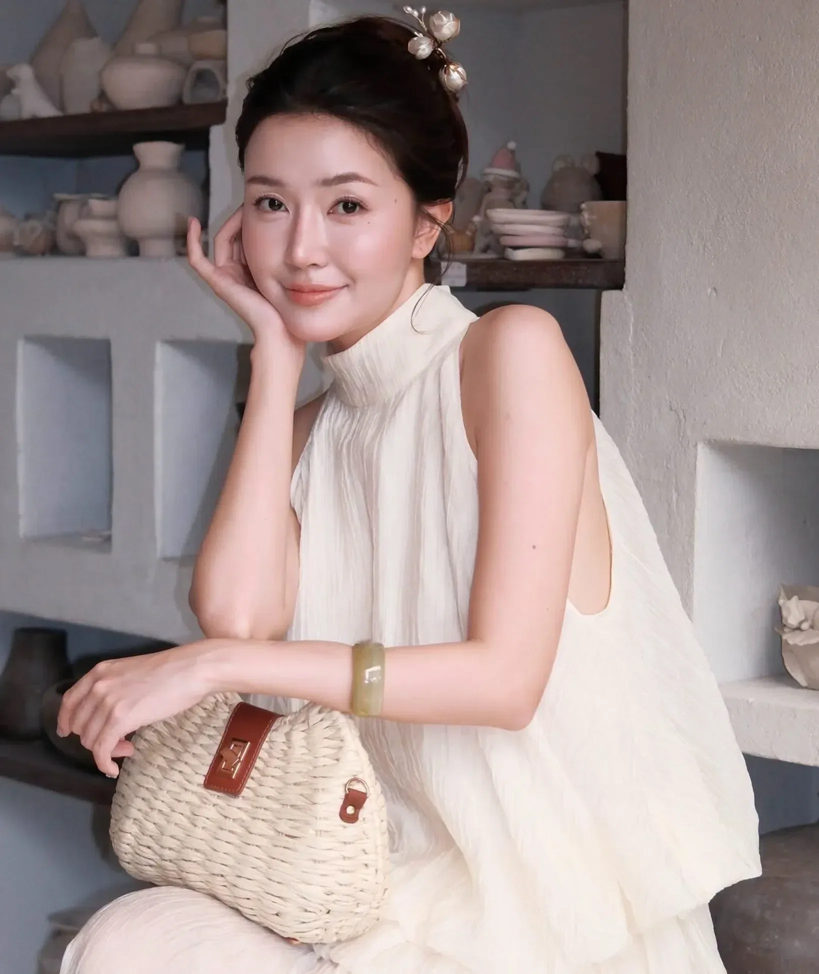 Đầm Bích kem - size L (ngực 88-92) 13