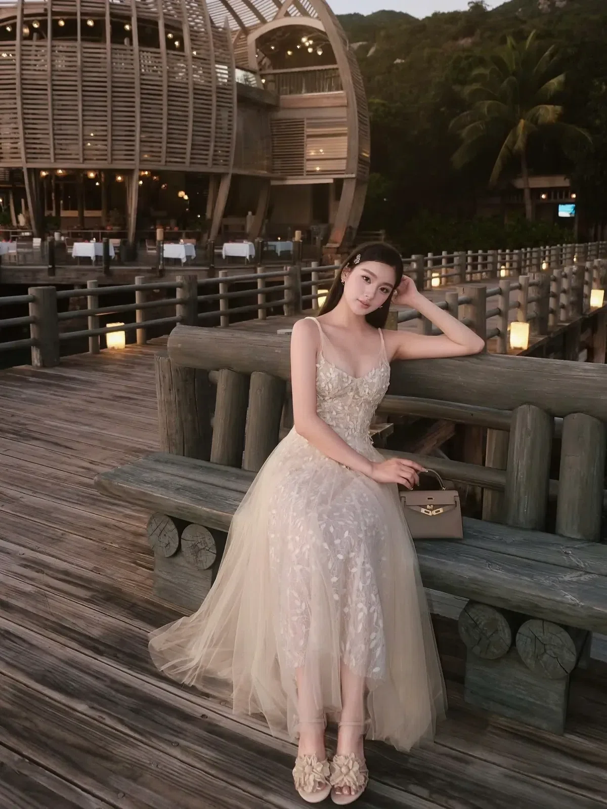 Đầm ren đắp dáng dài DK0025 3